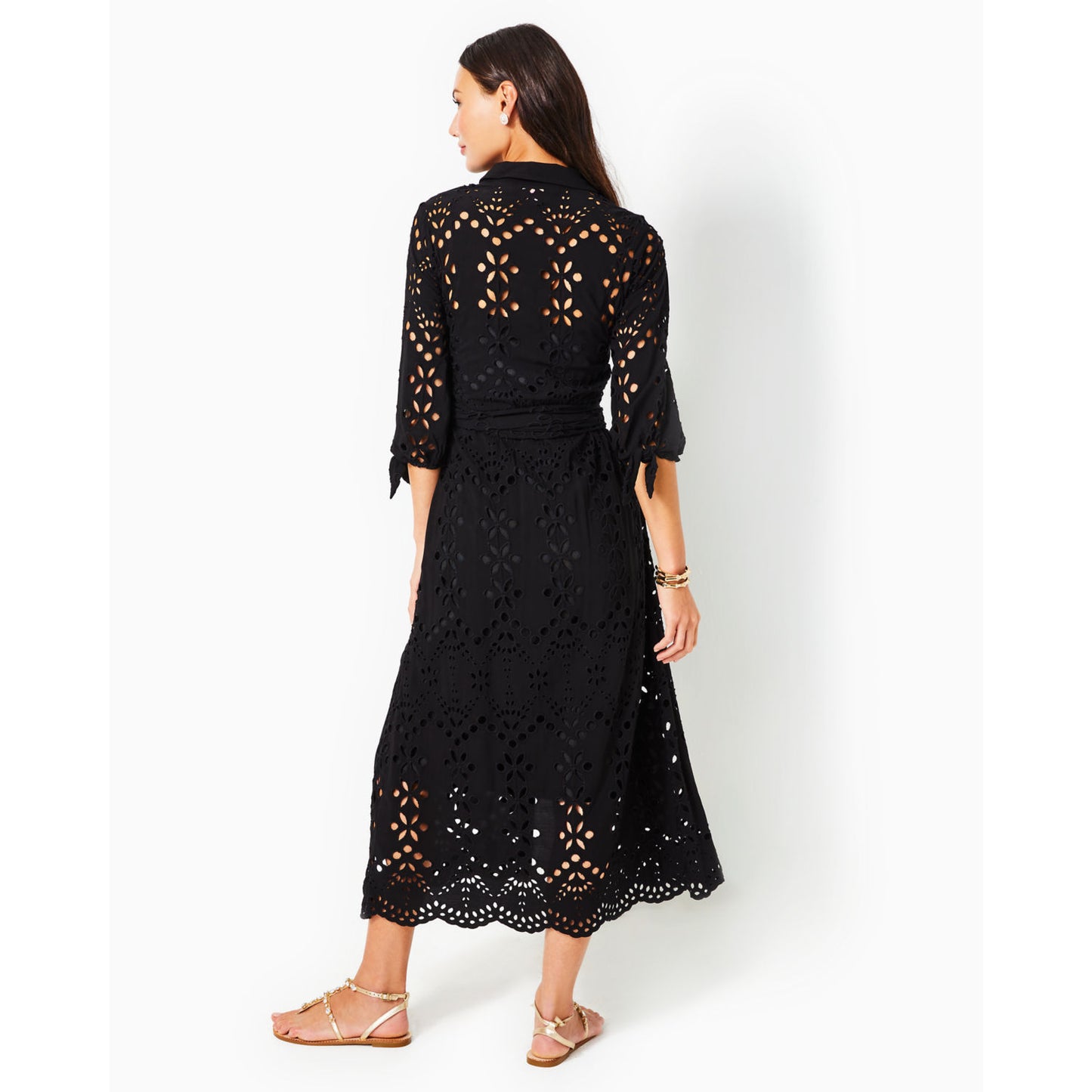 AMRITA MIDI DRESS - ONYX - SOIREE EYELET