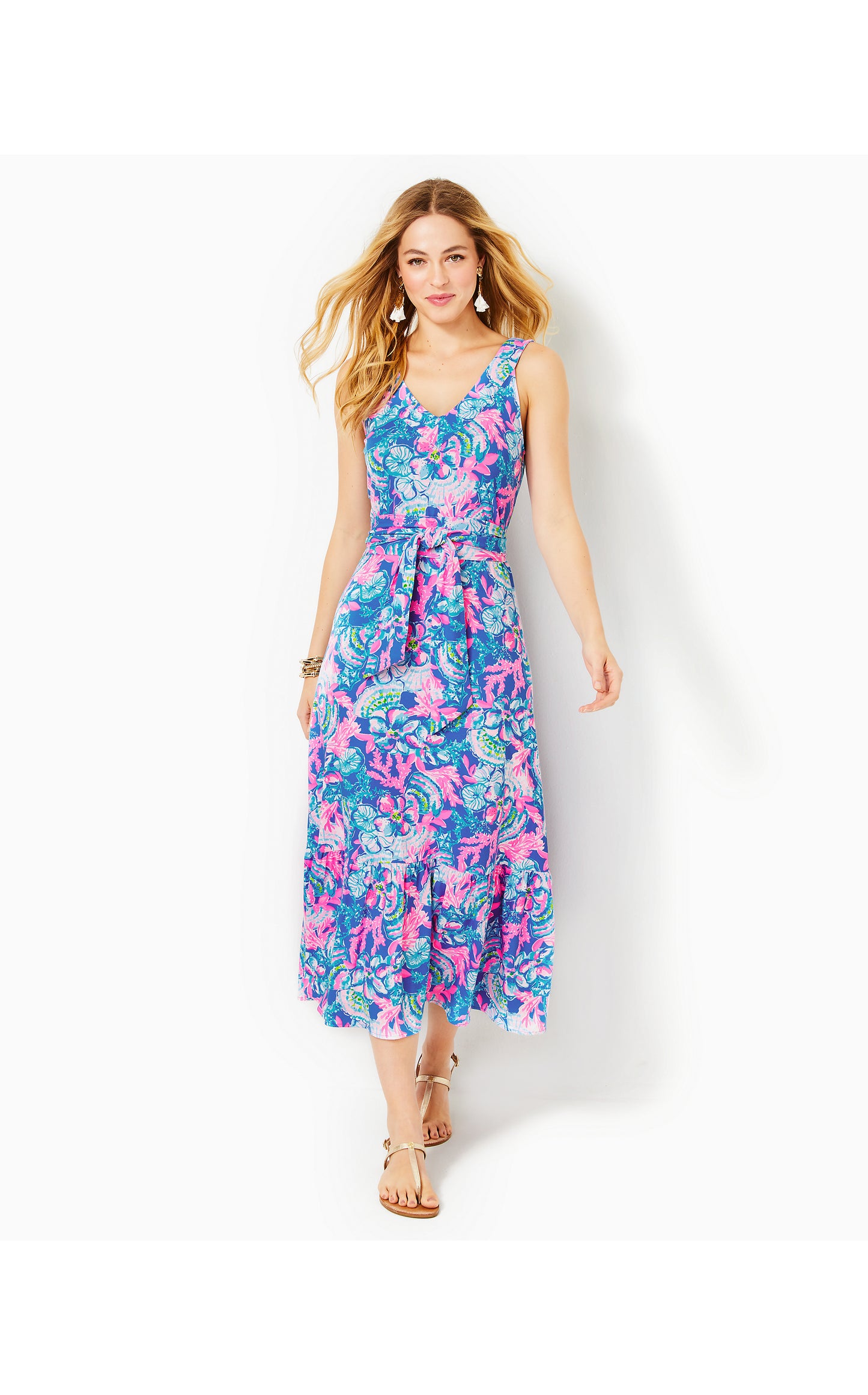 MADSEN V-NECK MIDI DRESS