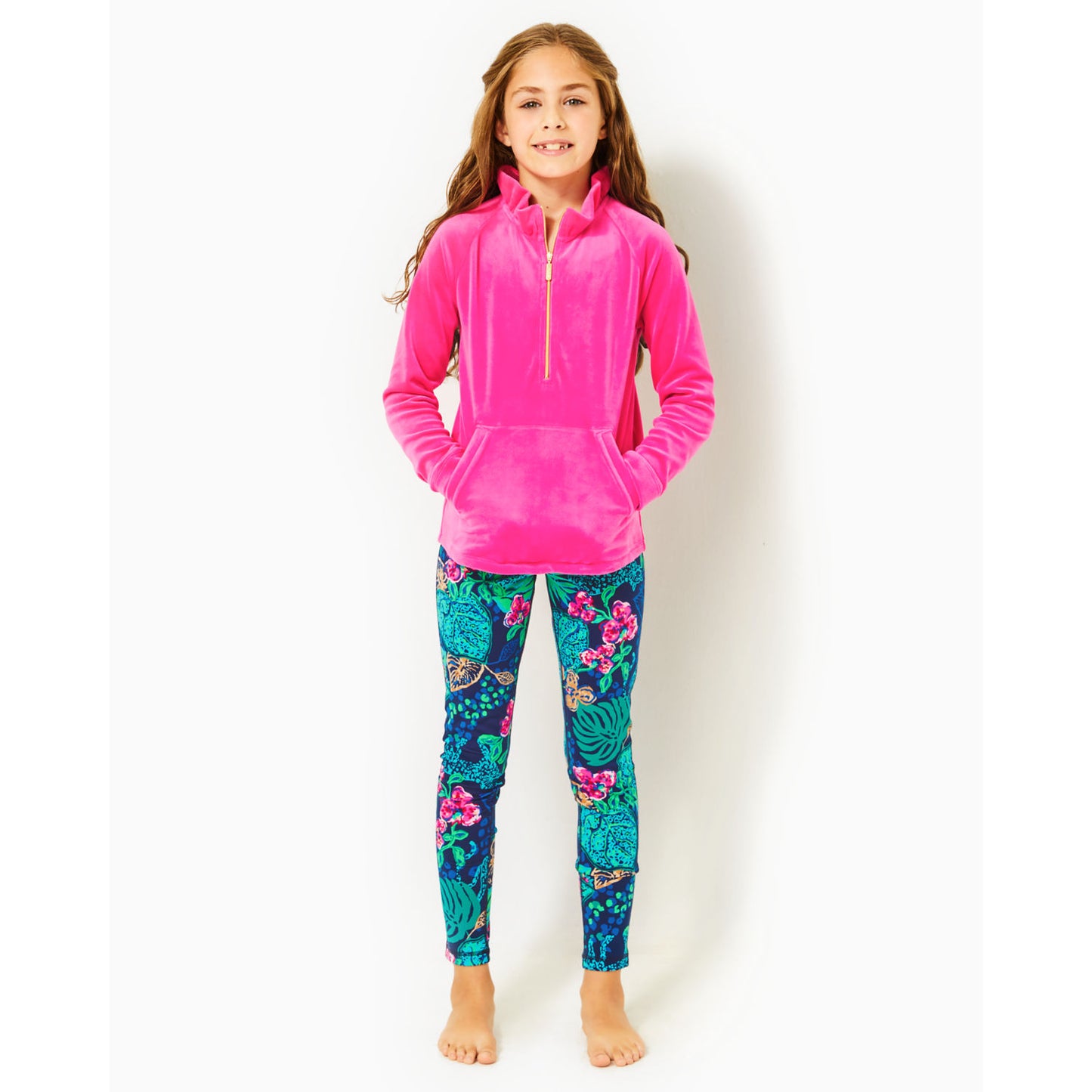 LITTLE SKIPPER RUFFLE VELOUR POPOVER