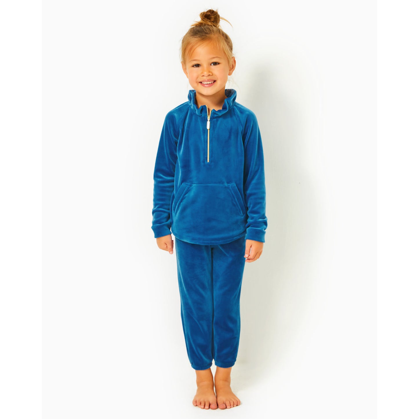 LITTLE SKIPPER RUFFLE VELOUR POPOVER