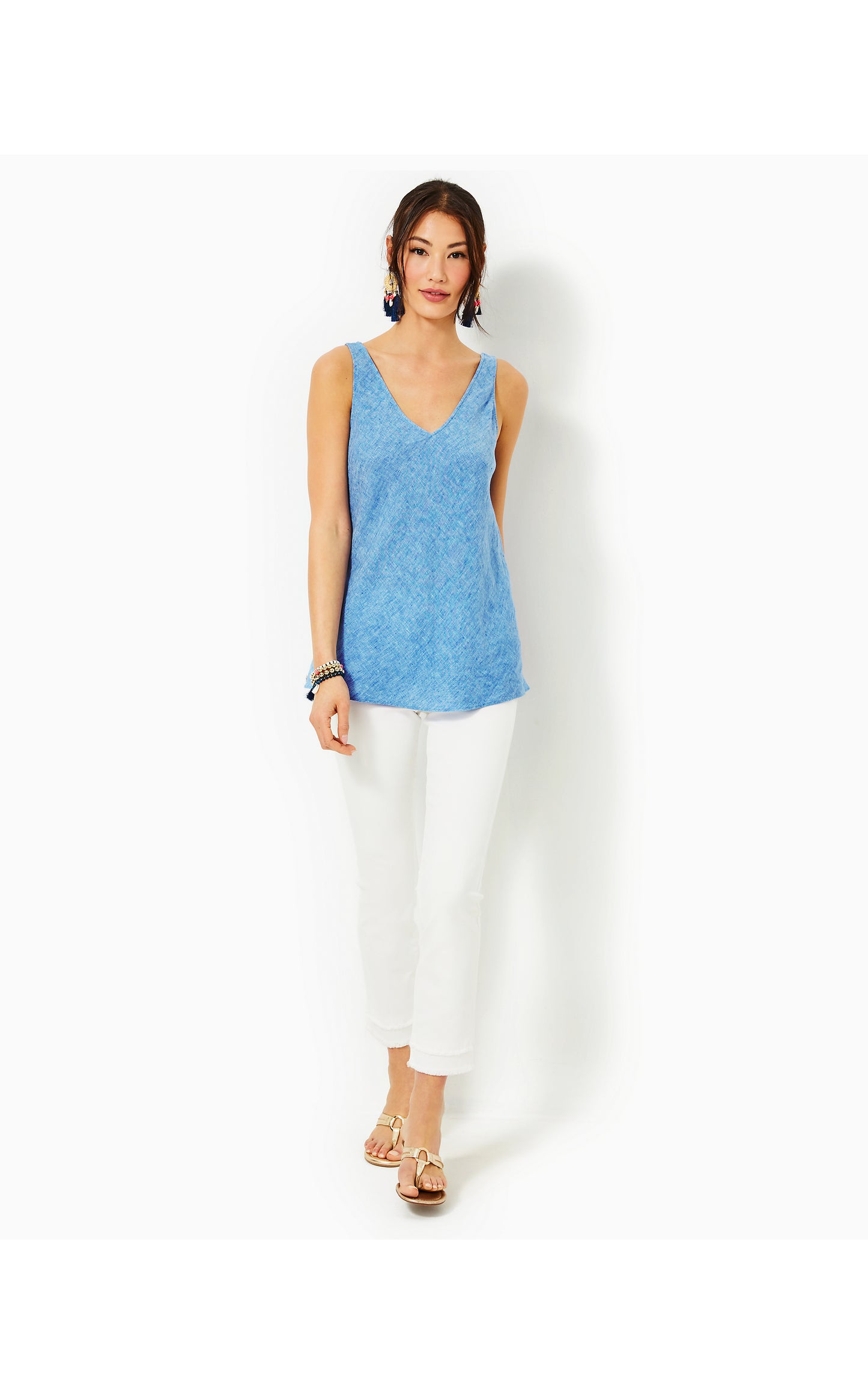FLORIN SLEEVELESS LINEN TEE