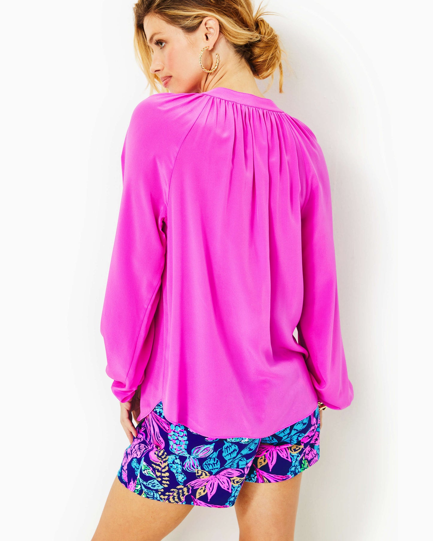 SAIGE LONG SLEEVE SILK TOP