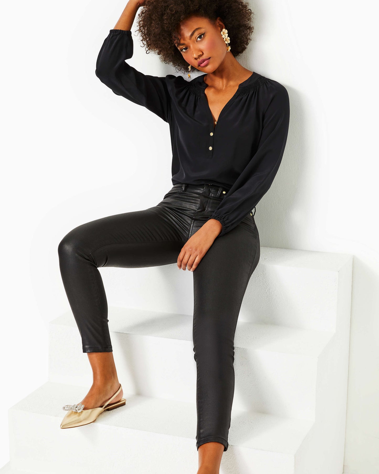 EAGAN HIGH RISE STRETCH COATED JEAN