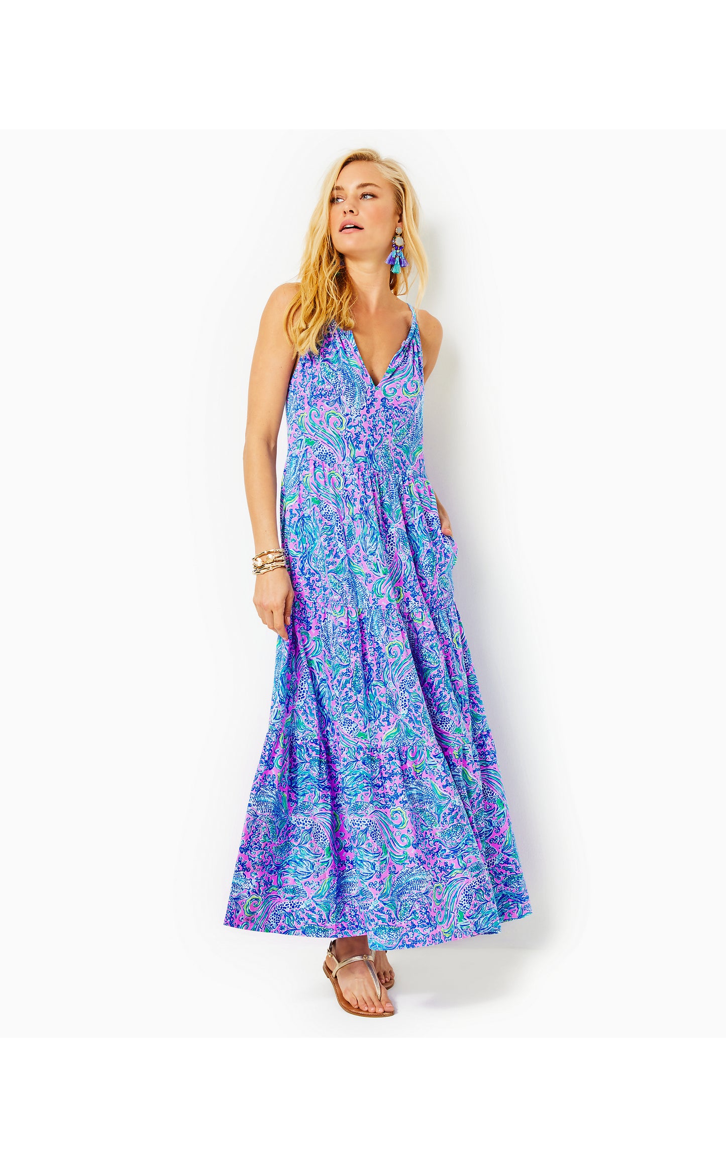MARIBELLA HALTER MAXI DRESS