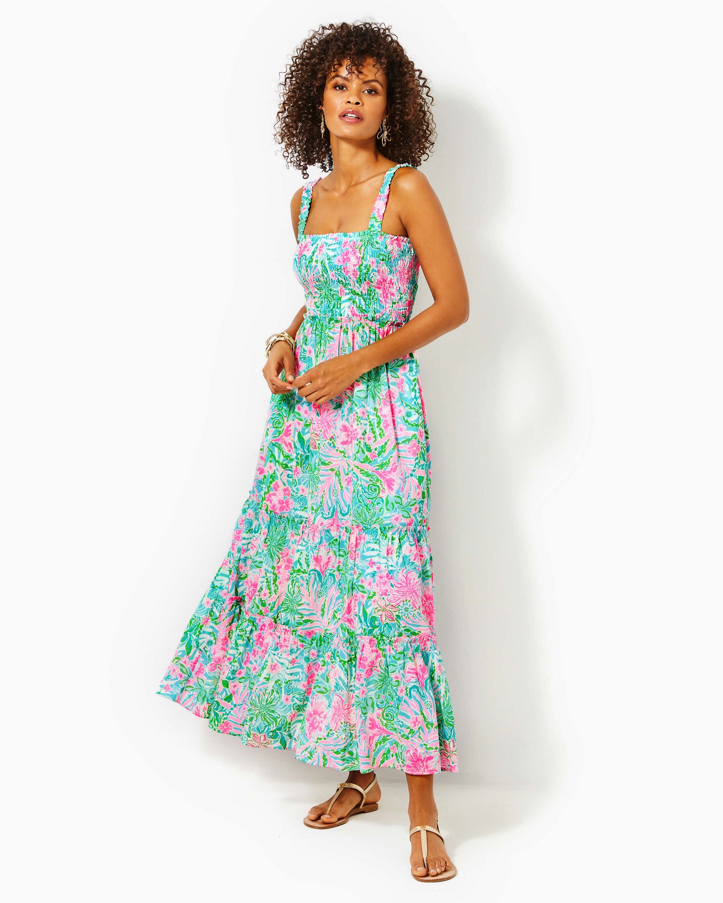 HADLY SMOCKED COTTON MAXI