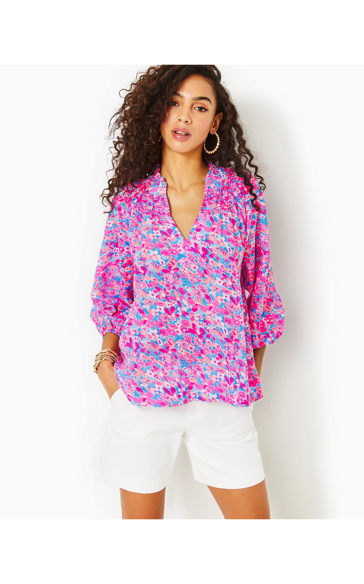 LOURDES 3/4 SLEEVE COTTON