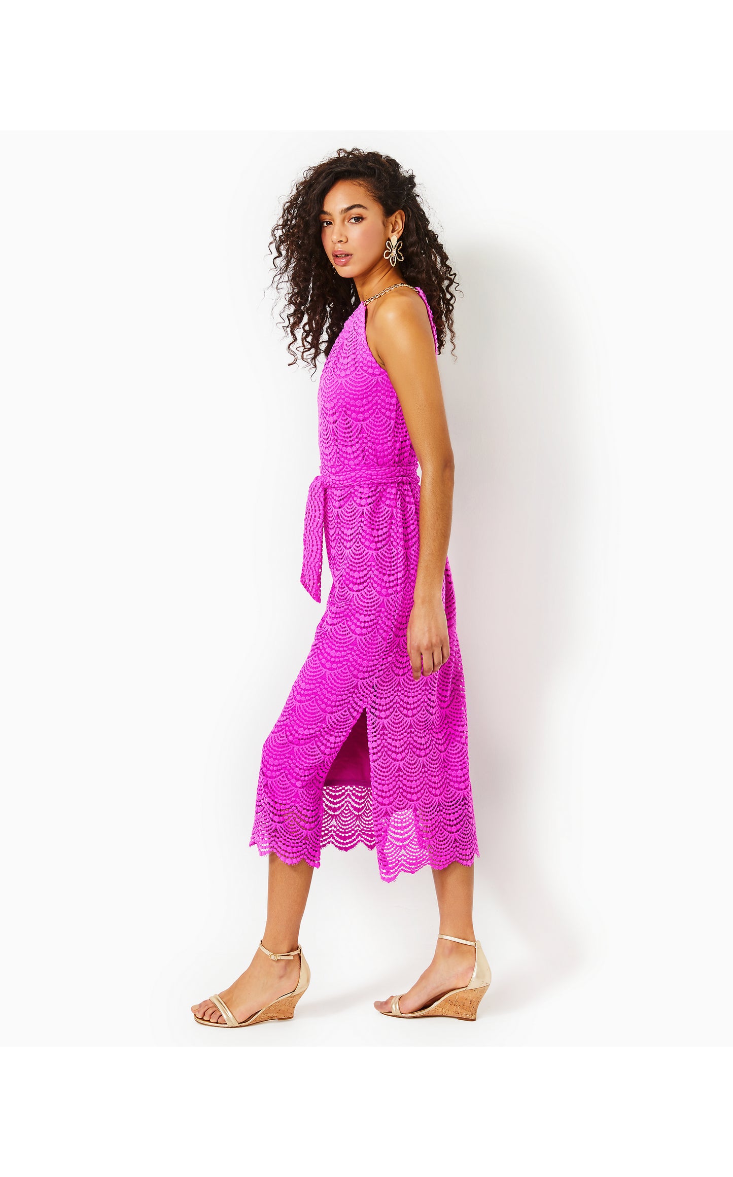BINGHAM LACE MIDI DRESS