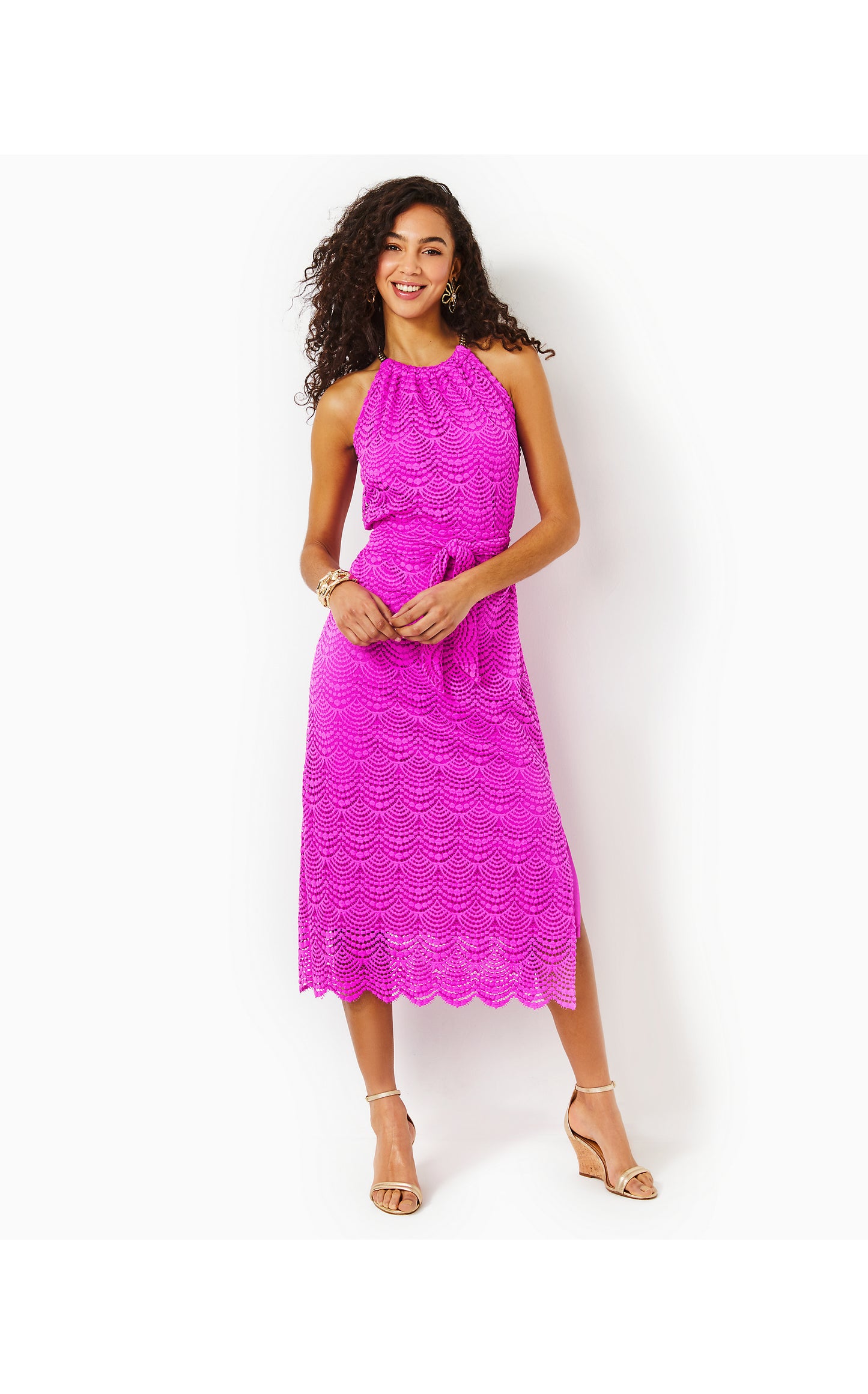 BINGHAM LACE MIDI DRESS