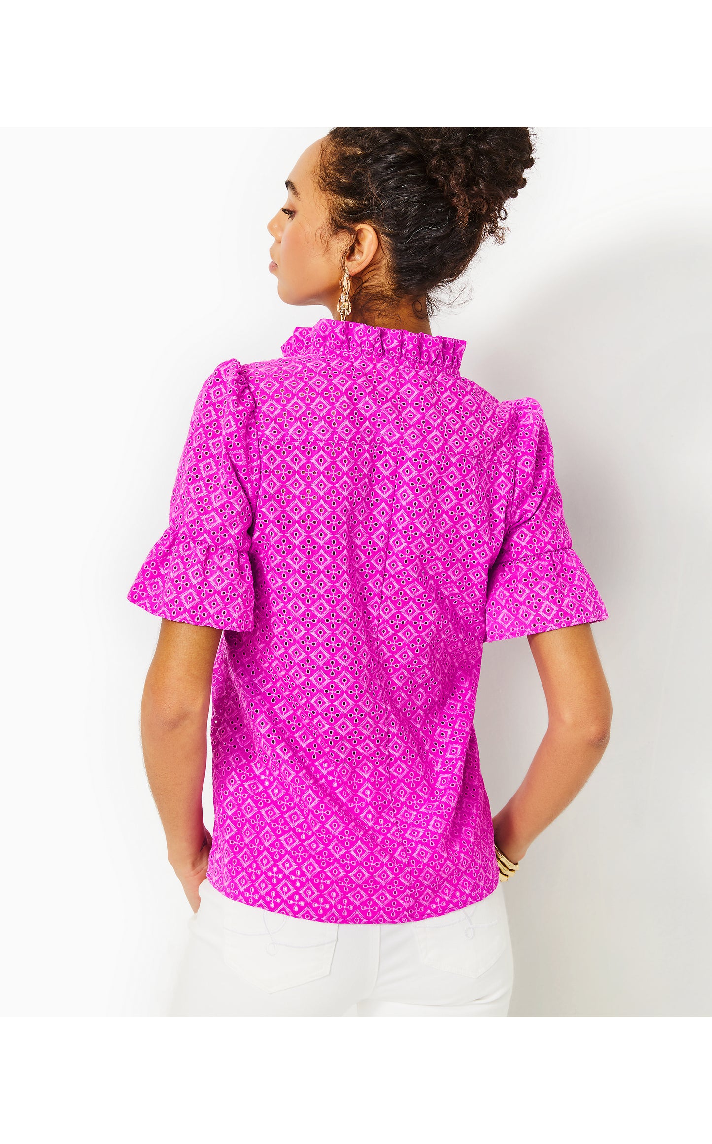 CALYNN EYELET BUTTON DOWN