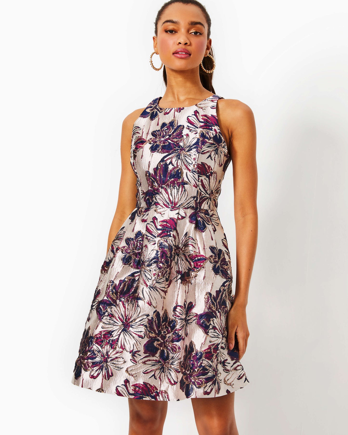 JOLLIAN FLORAL JACQUARD DRESS