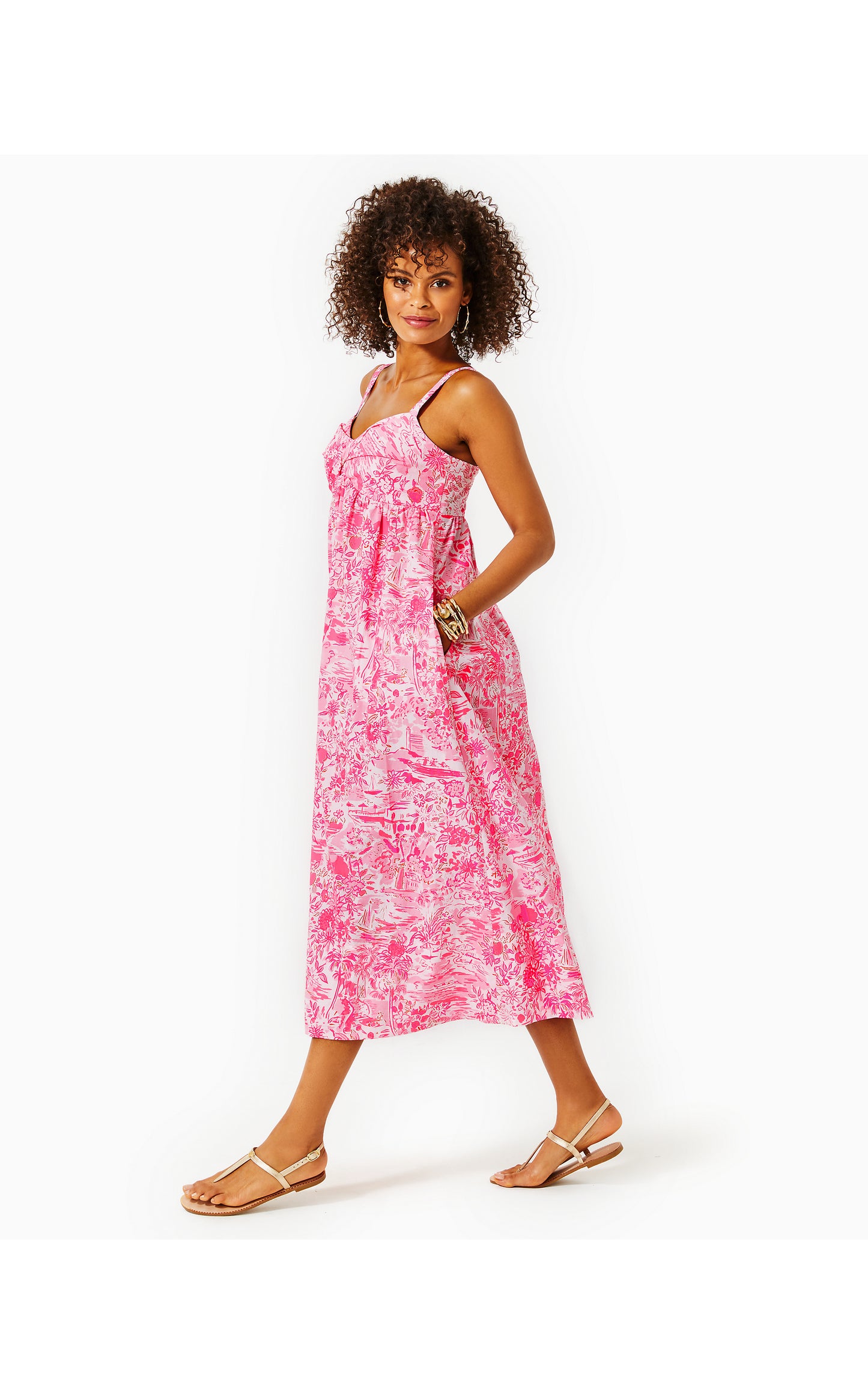 AZORA COTTON MIDI DRESS