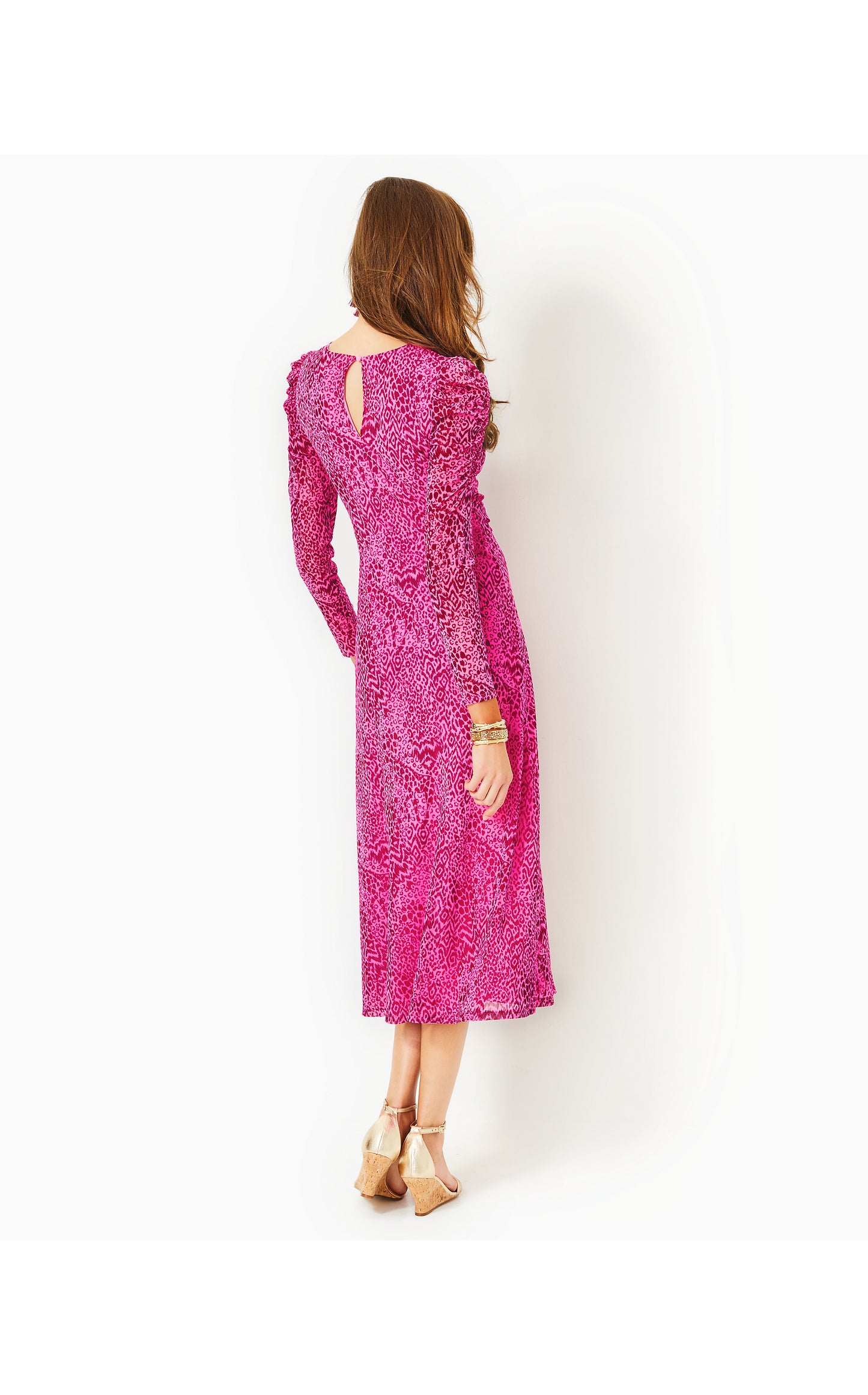 PRESLIE LONG SLEEVE MESH DRESS