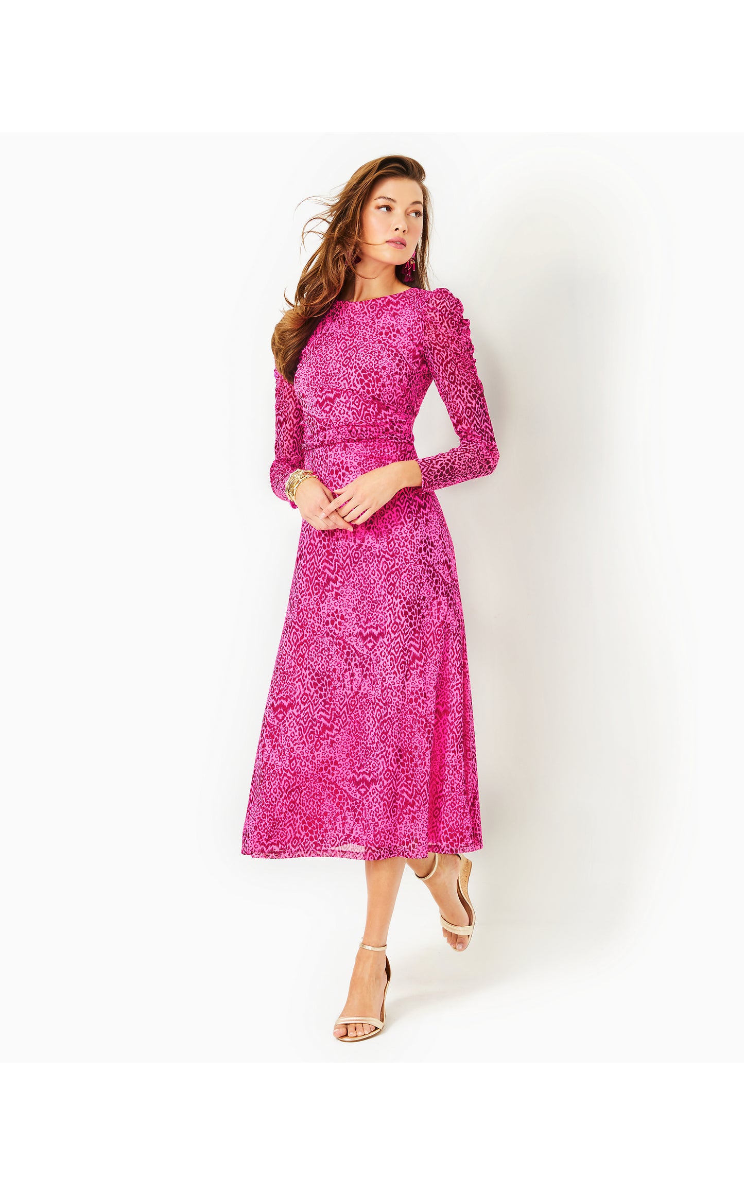 PRESLIE LONG SLEEVE MESH DRESS