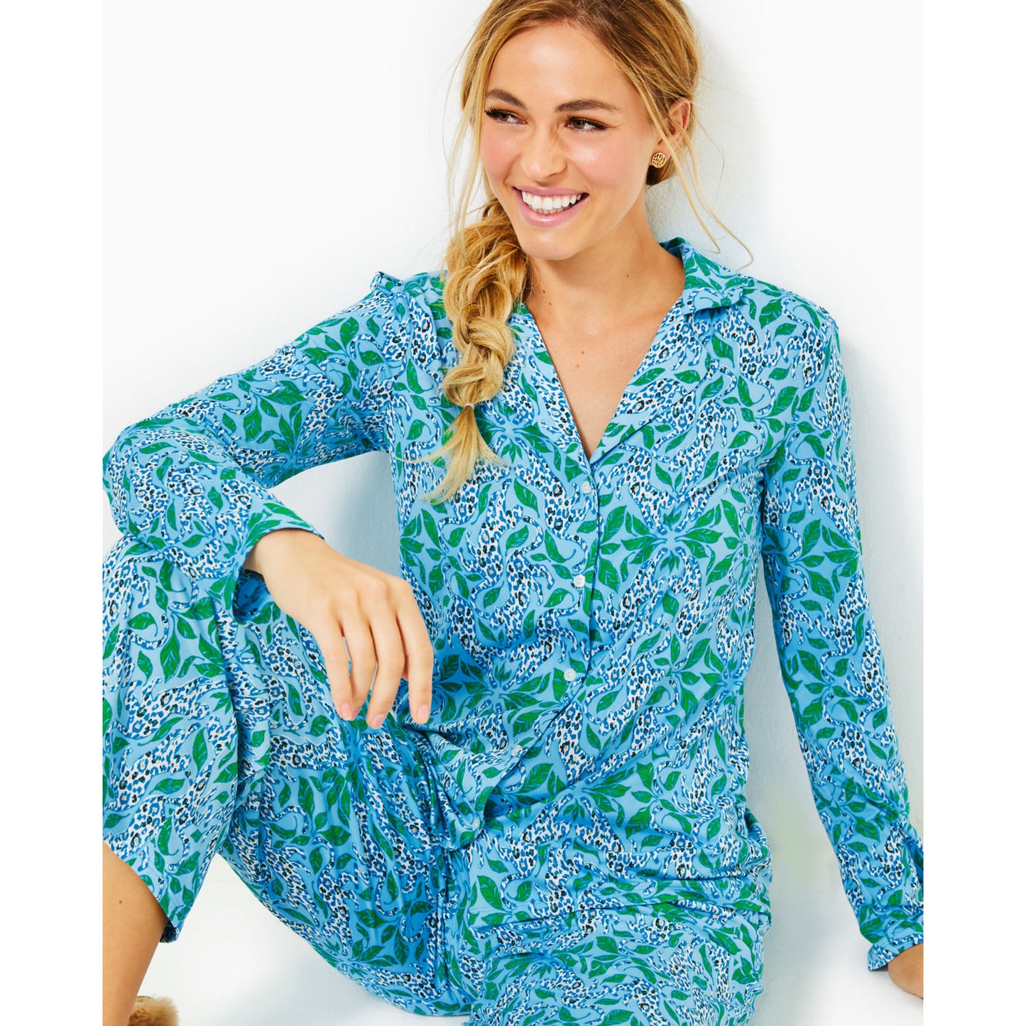 PJ KNIT LS BUTTON-UP TOP