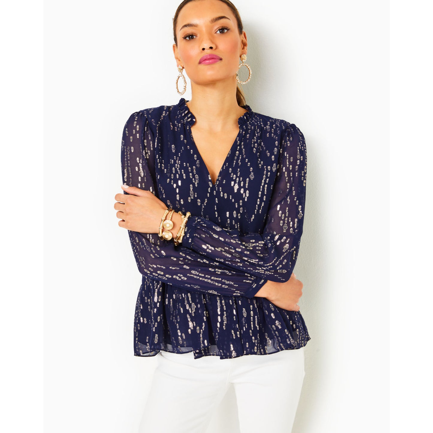 SARITA LONG SLEEVE SILK TOP