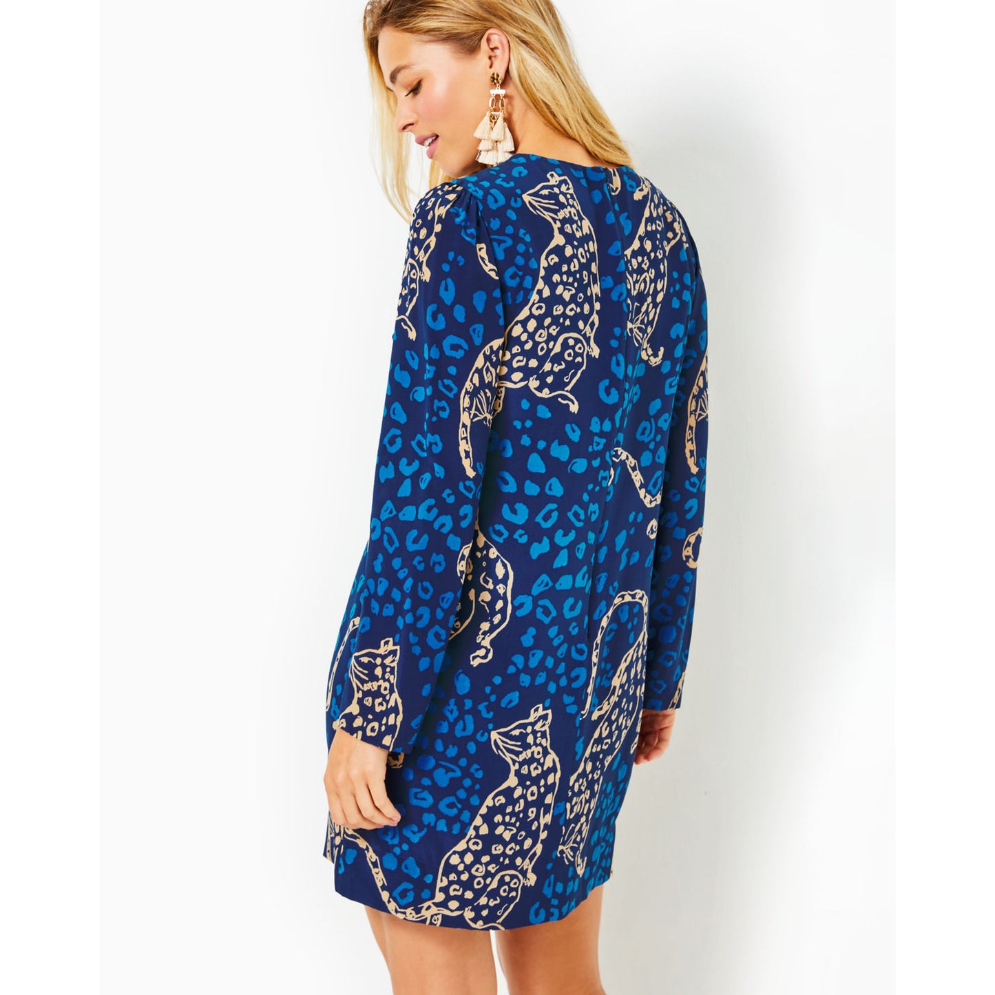TYRA LONG SLEEVE SILK DRESS