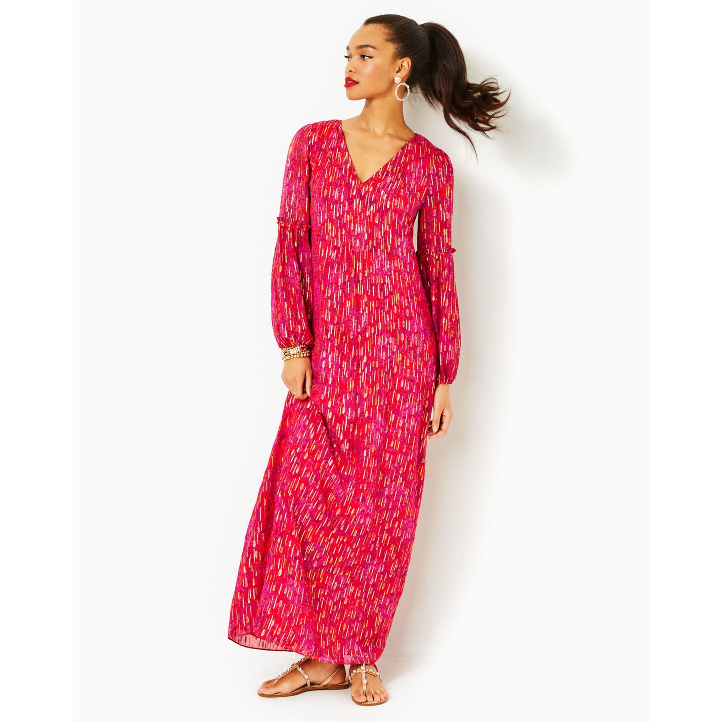 CLEME LONG SLEEVE MAXI DRESS