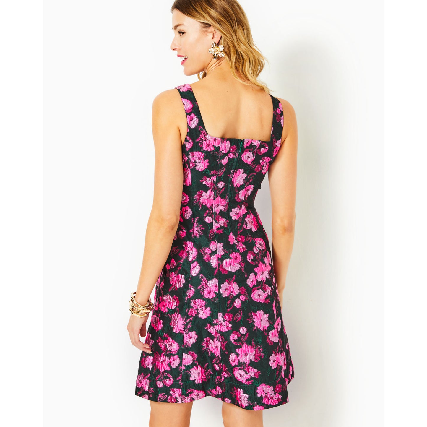 LEYA FLORAL JACQUARD DRESS
