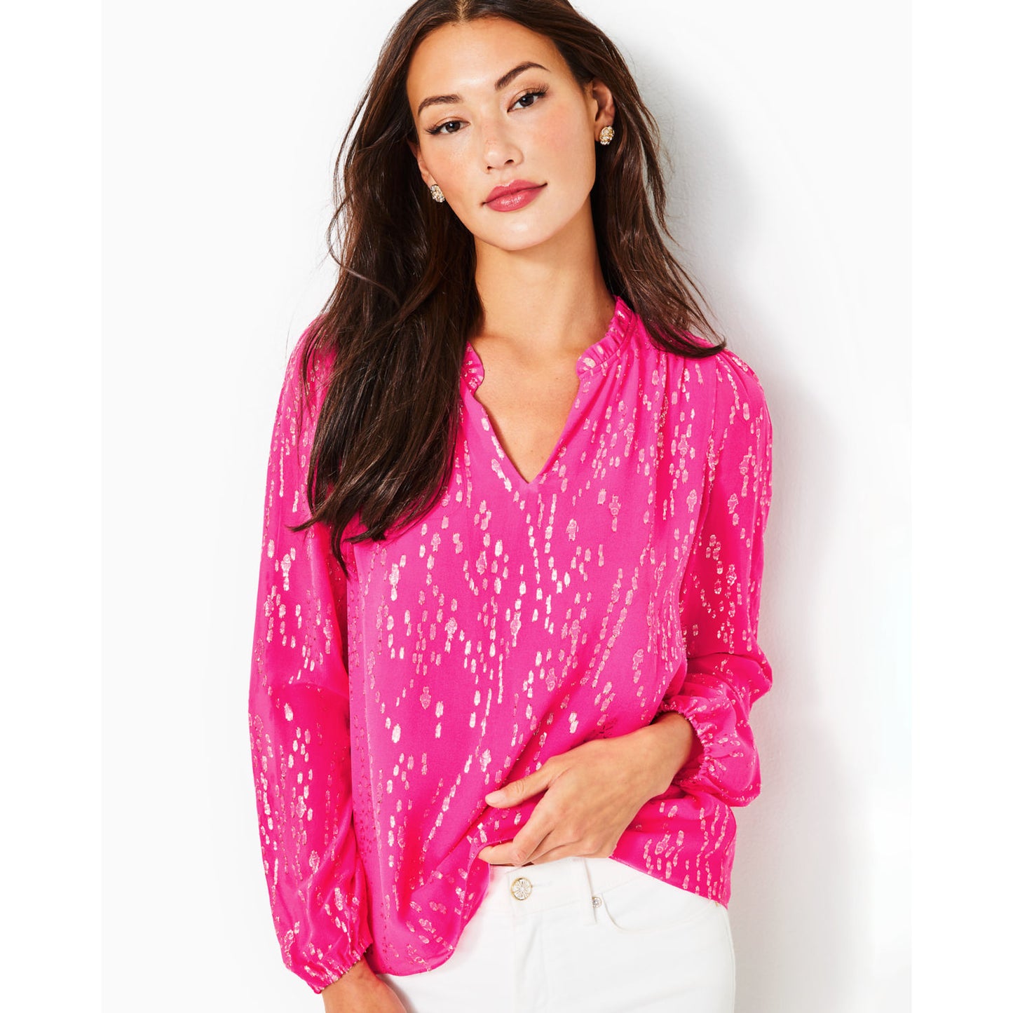 GIANA LONG SLEEVE SILK TOP