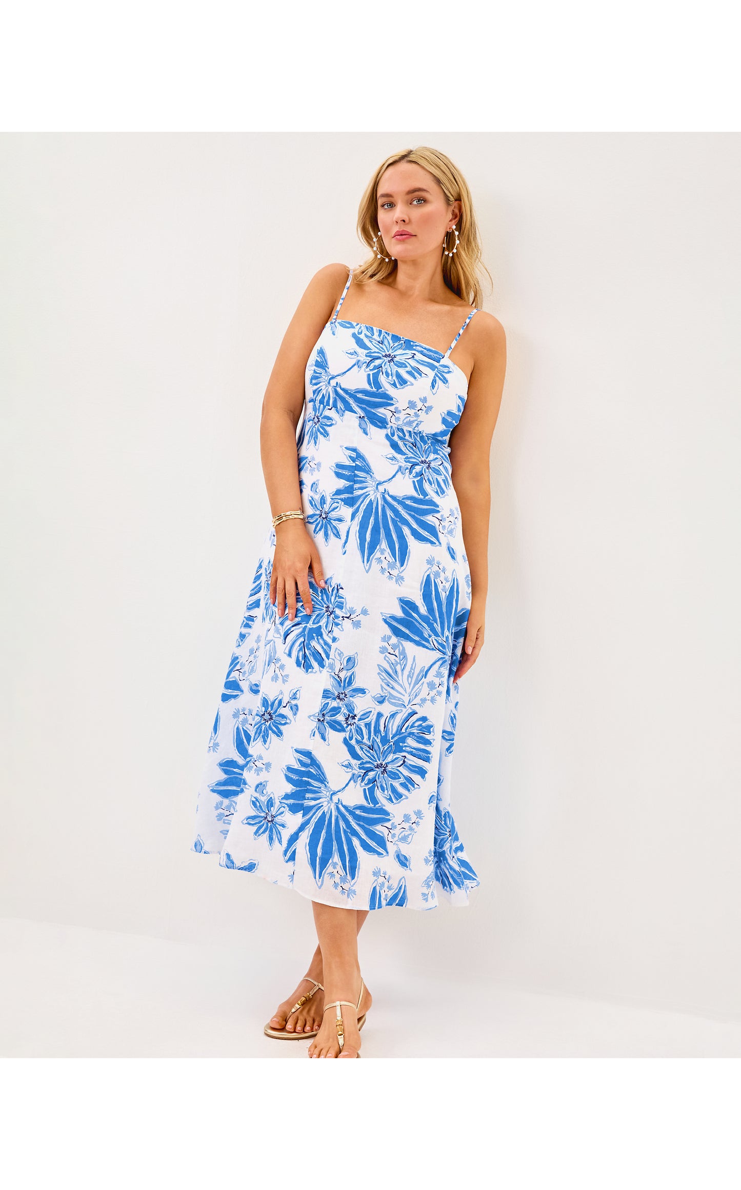 JORGIAN LINEN MIDI DRESS