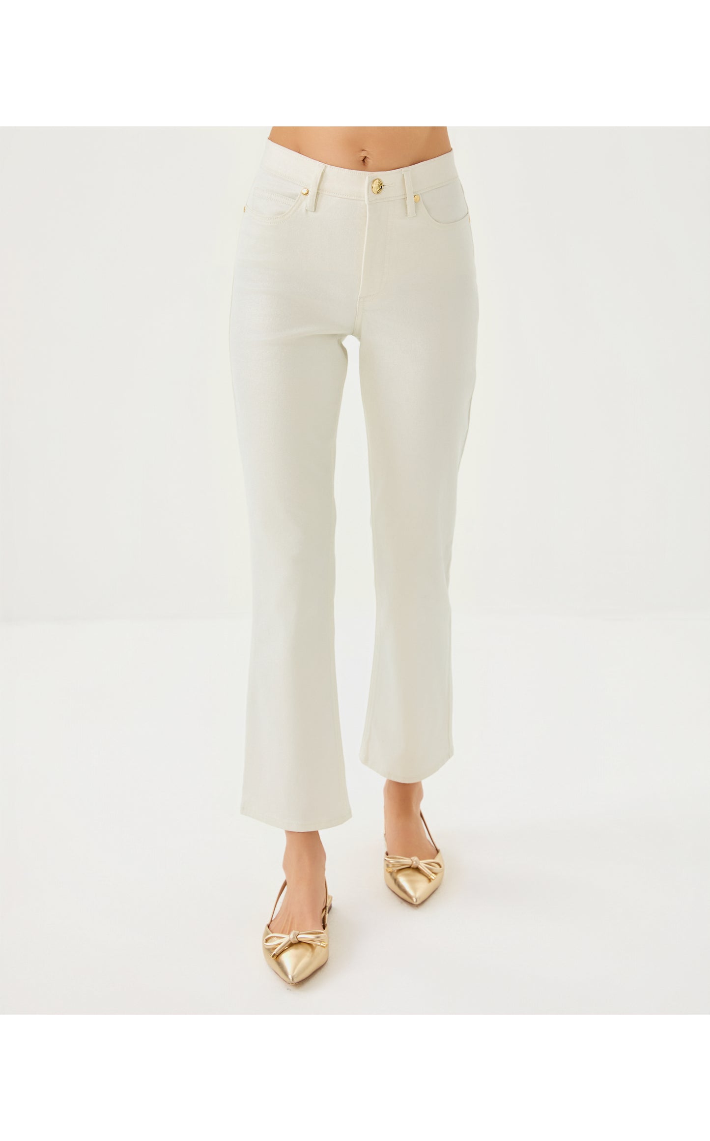 LIZA SHIMMER CROP FLARE PANT
