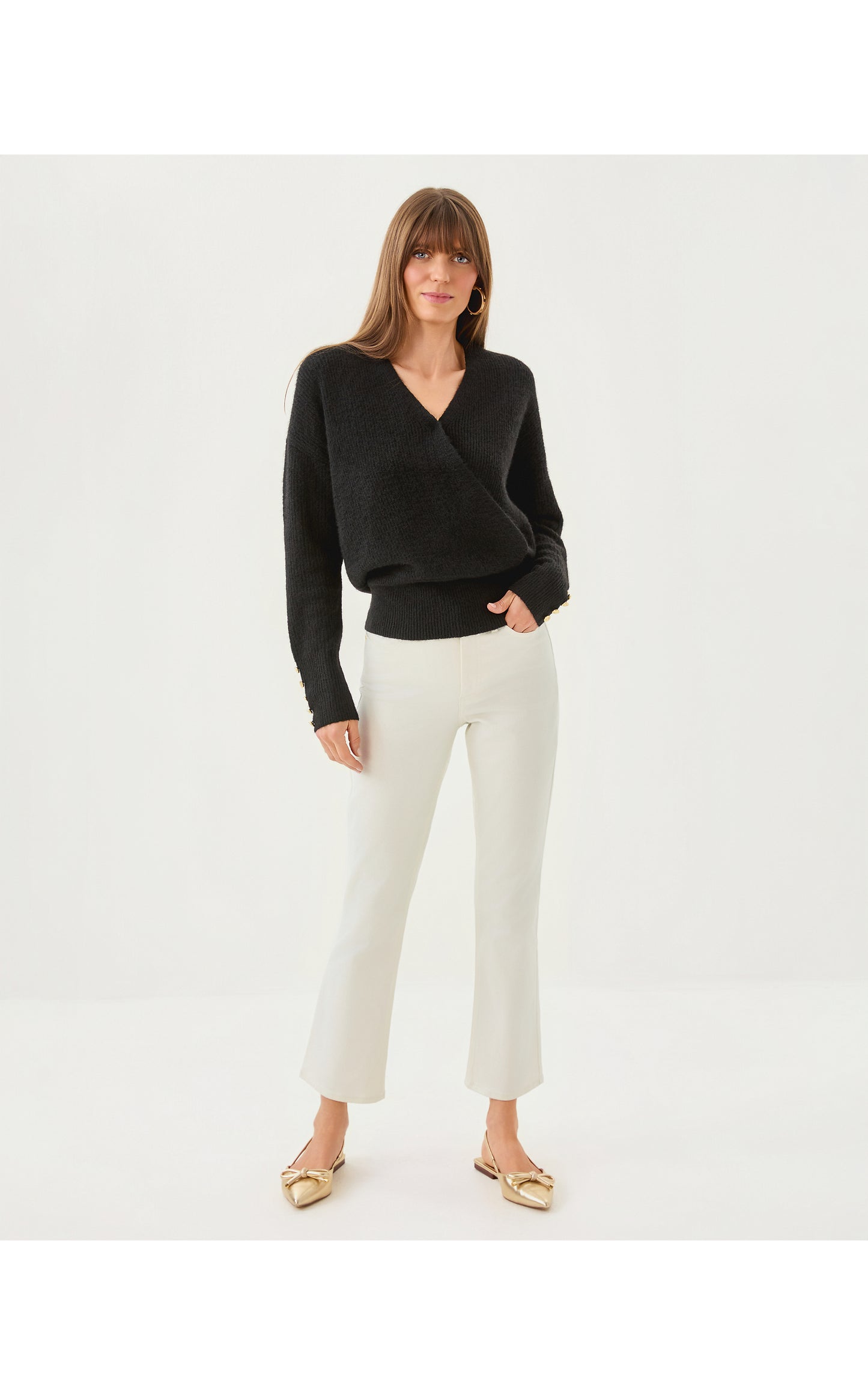 LIZA SHIMMER CROP FLARE PANT