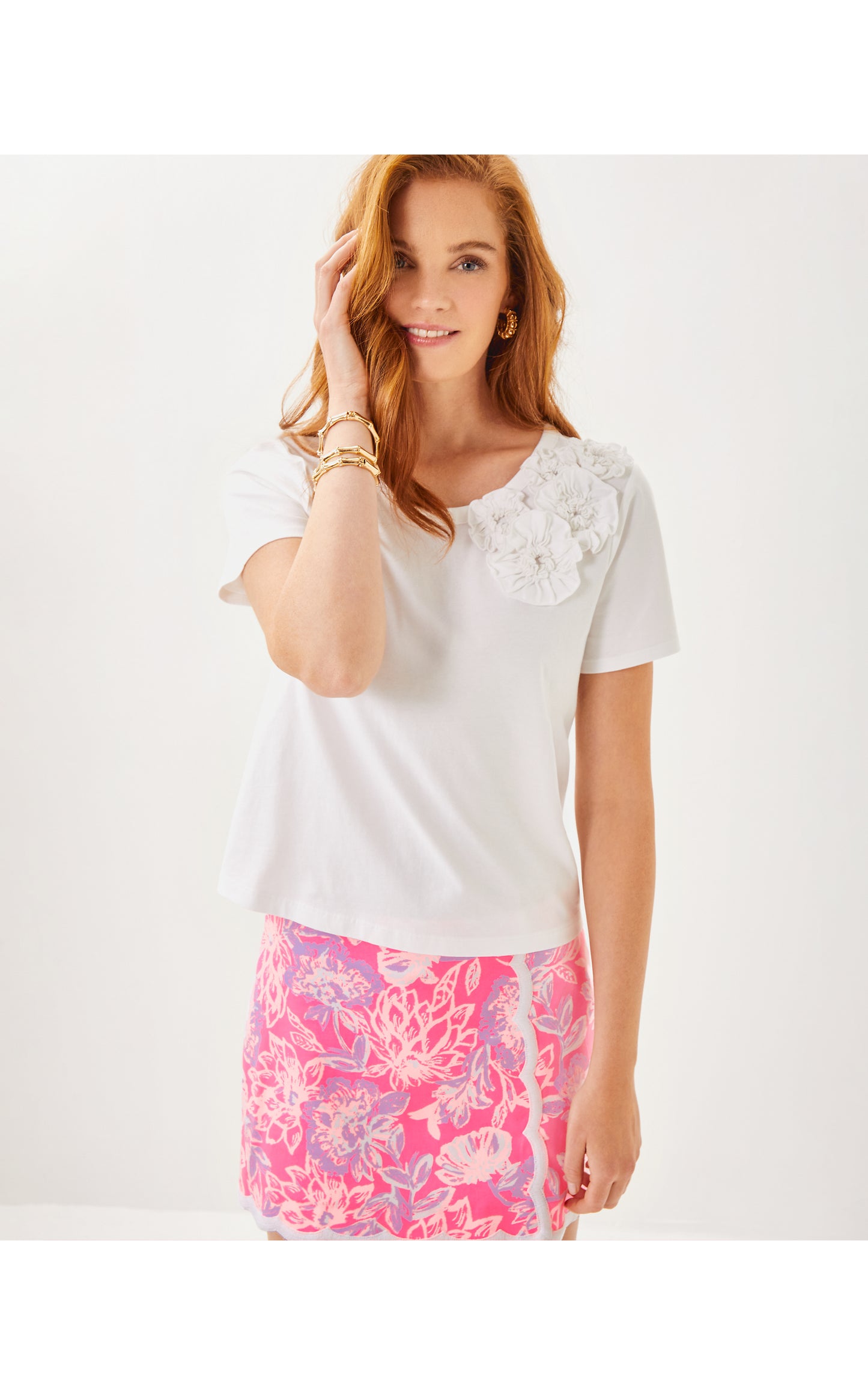 CLAIRMONT ROSETTE KNIT TOP