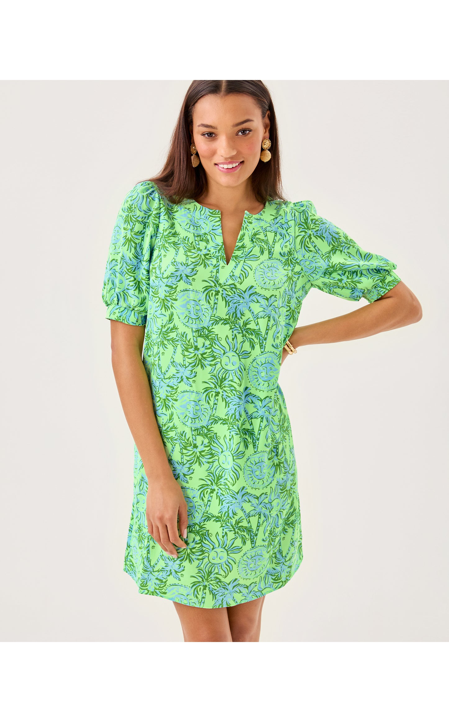 OLIVINE SHORT SLEEVE DRESS