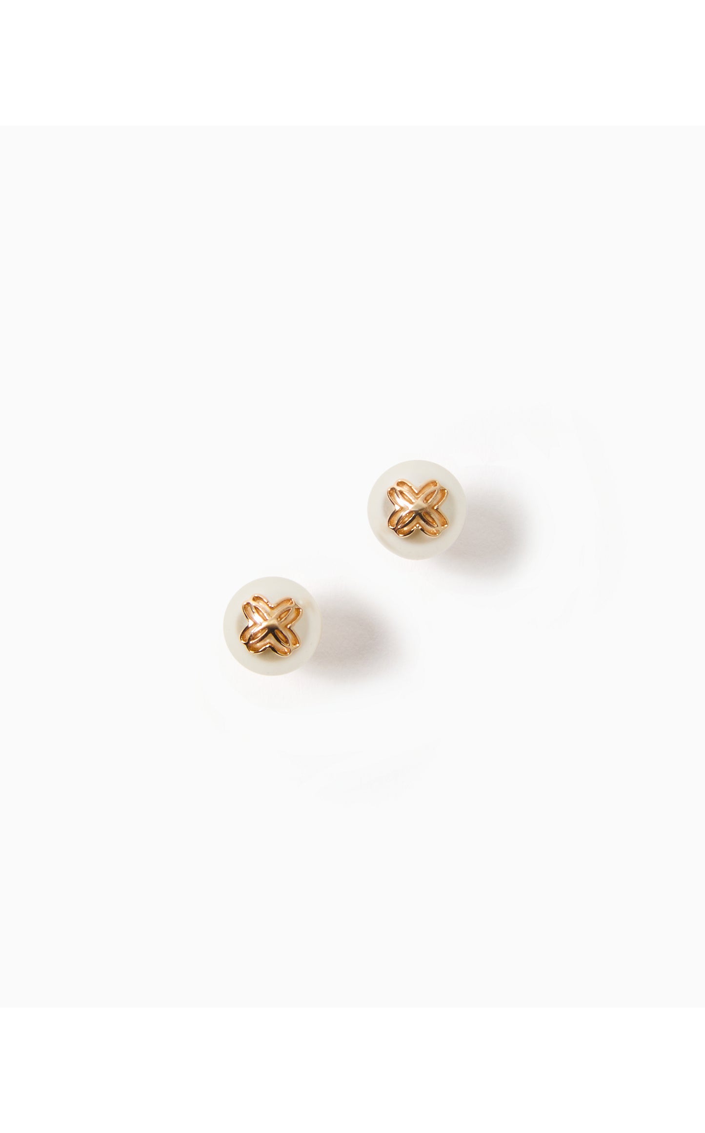 LP LOGO PEARL STUD EARRINGS