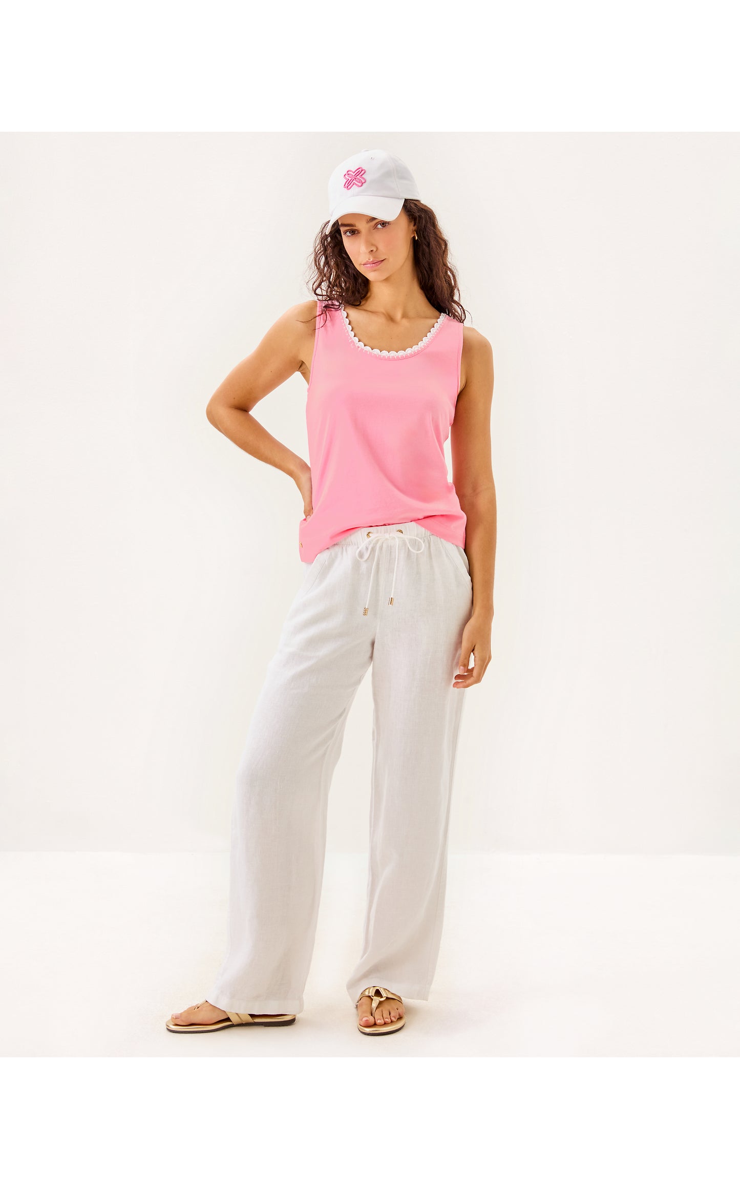 GABBIE CROCHET TRIMMED KNIT TANK