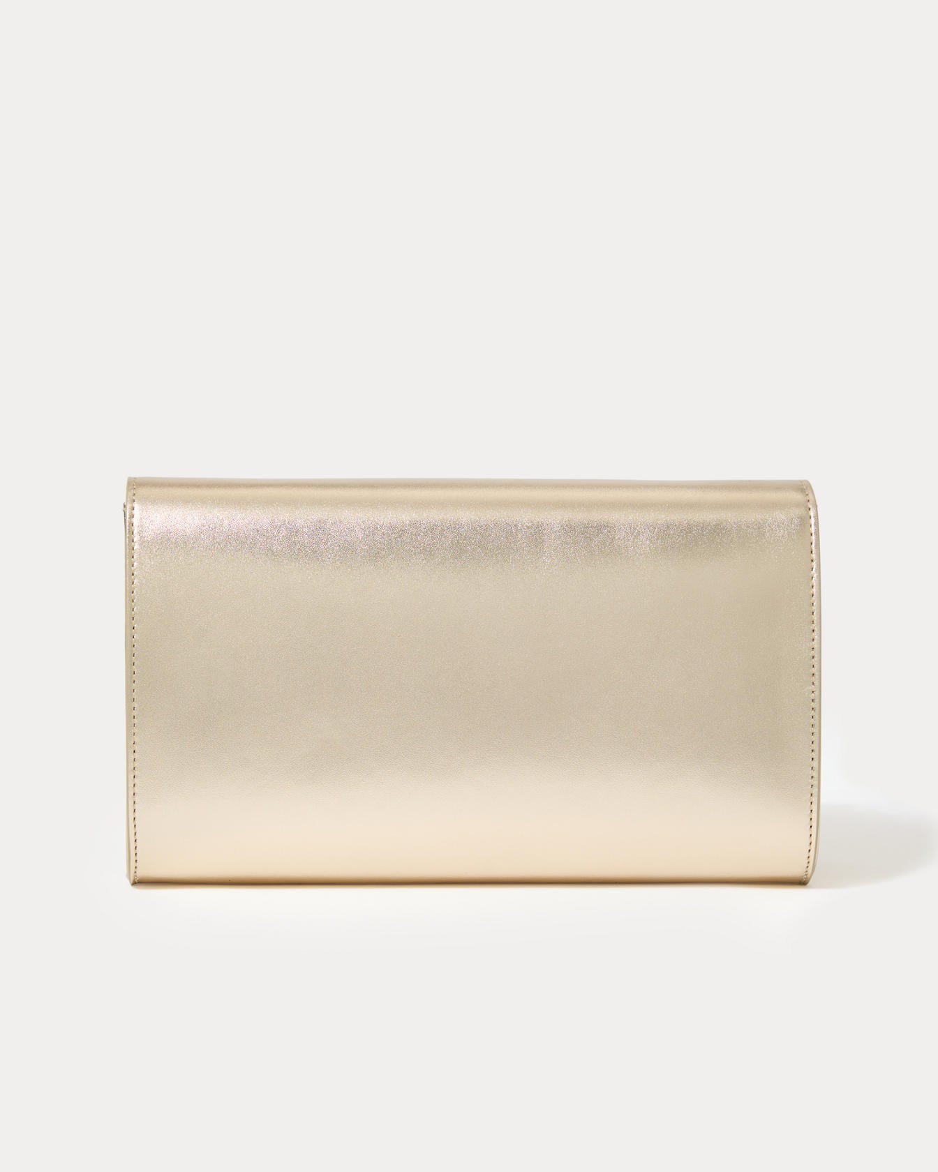 BRIT LEATHER LOGO CLUTCH - GOLD METALLIC