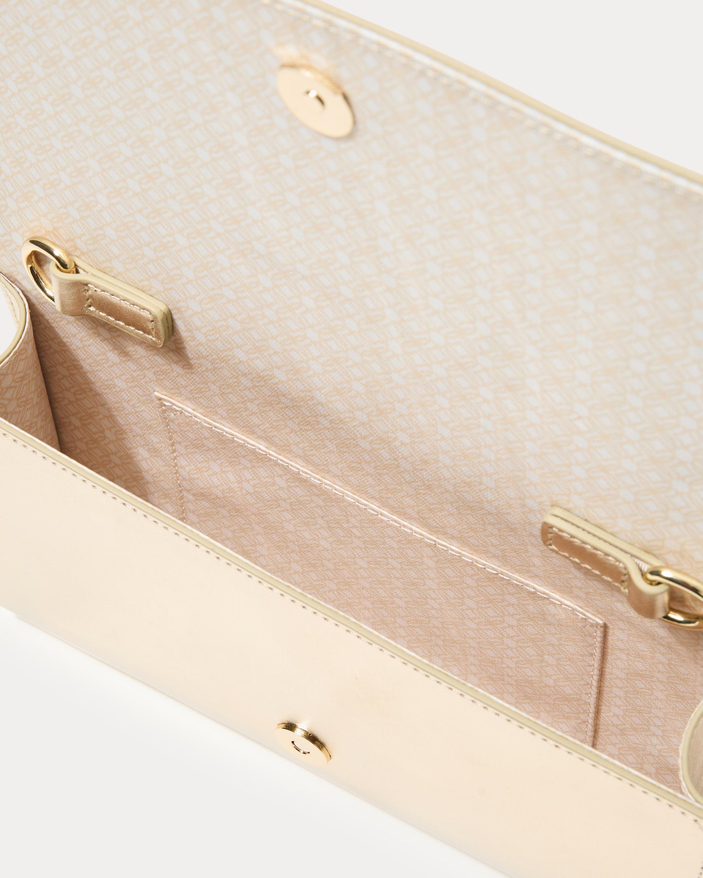 BRIT LEATHER LOGO CLUTCH - GOLD METALLIC