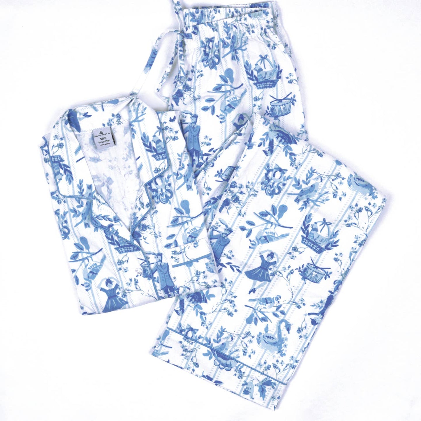 12 Days Toile Flannel PJ Set