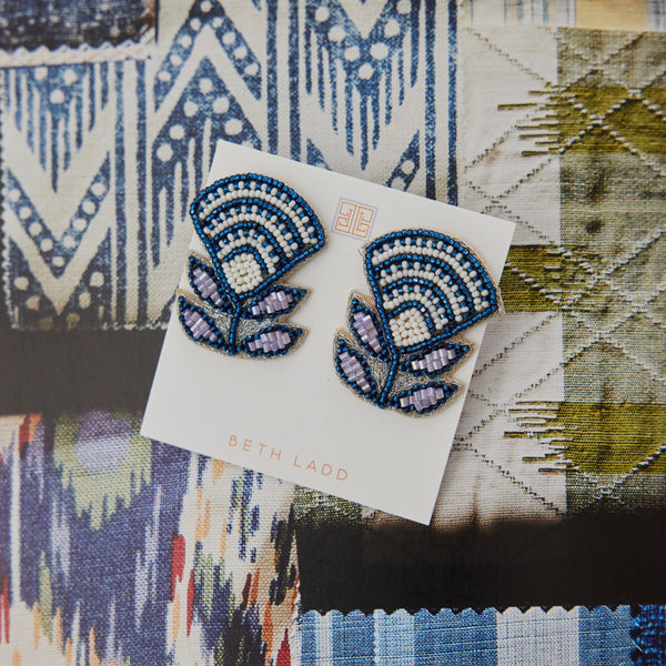 Beth Ladd Block Print Flower Earring