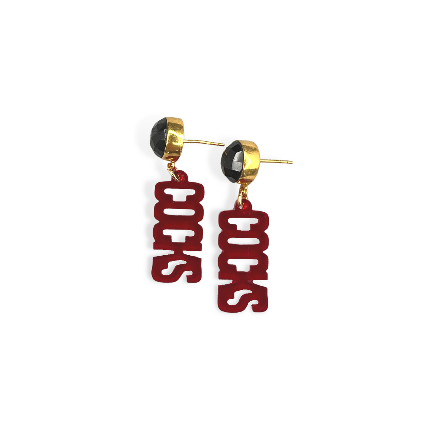 Mini Garnet Cocks Earrings