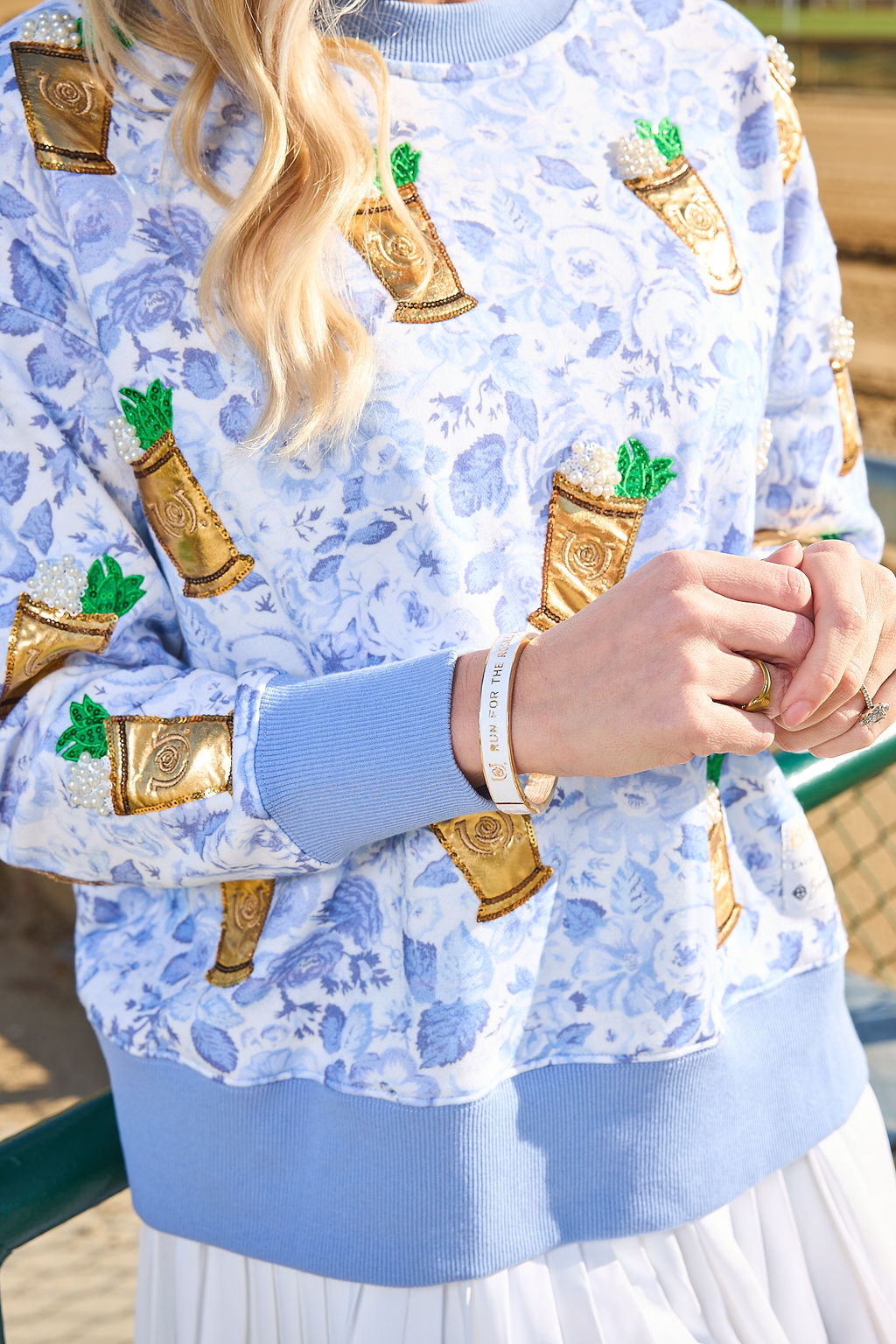 Kentucky Derby x Laura Ashley Mint Julep Floral Sweatshirt