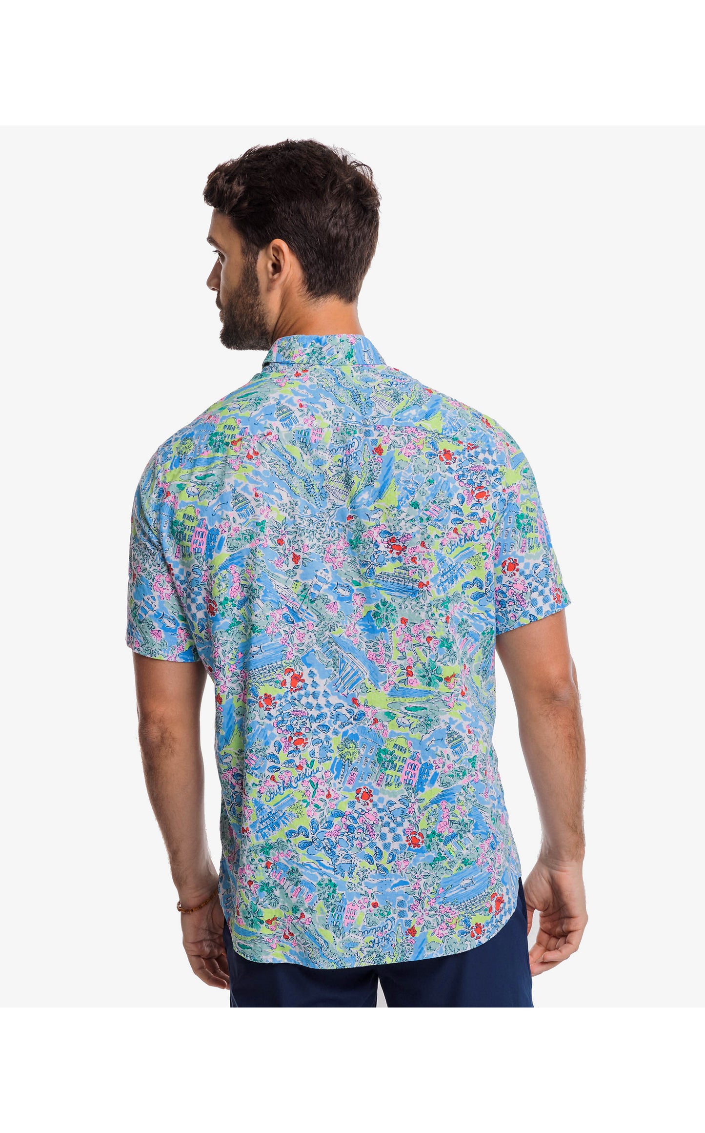Men's Short Sleeve Lilly Love SC Sportshirt - Blue Peri