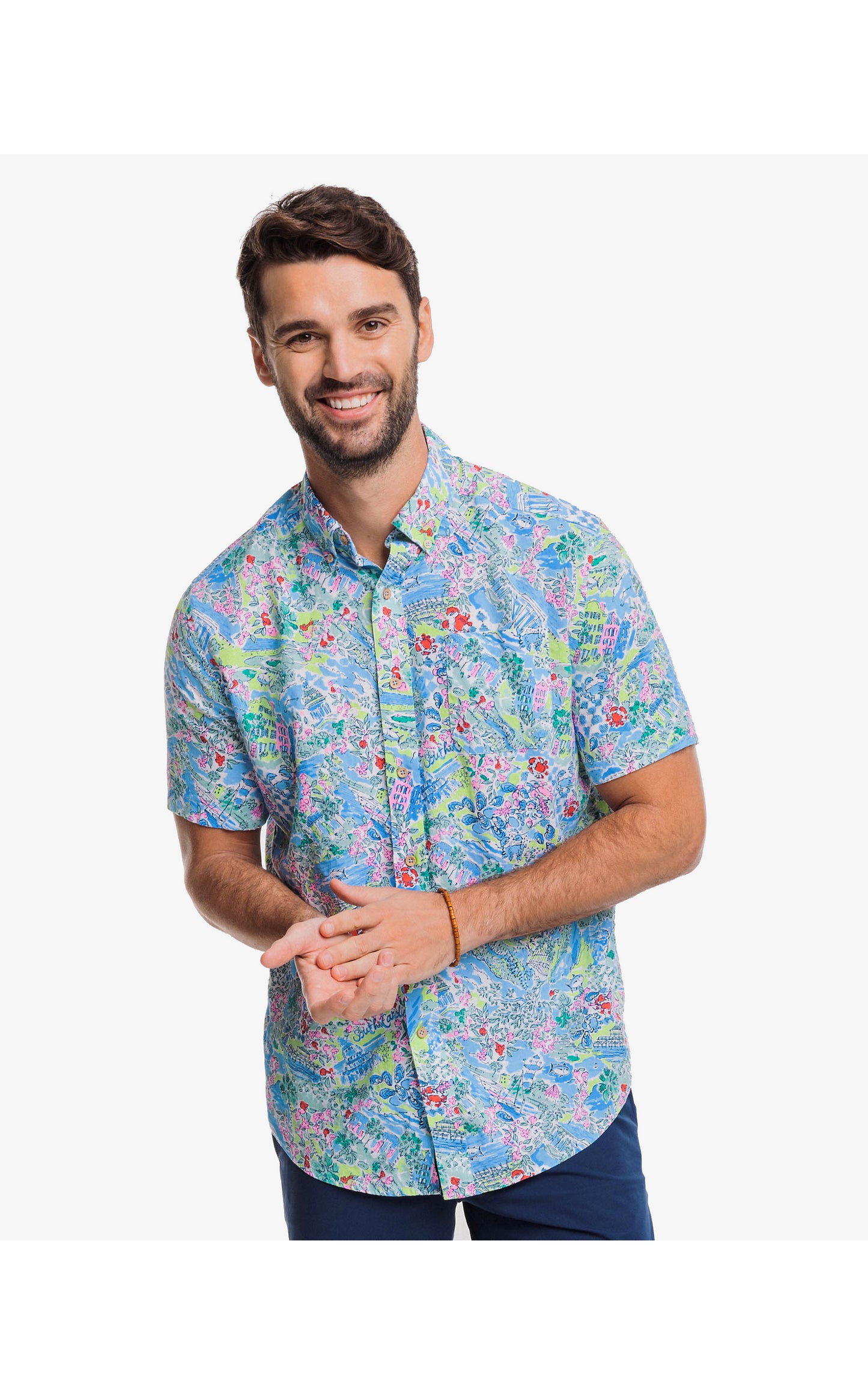 Men's Short Sleeve Lilly Love SC Sportshirt - Blue Peri