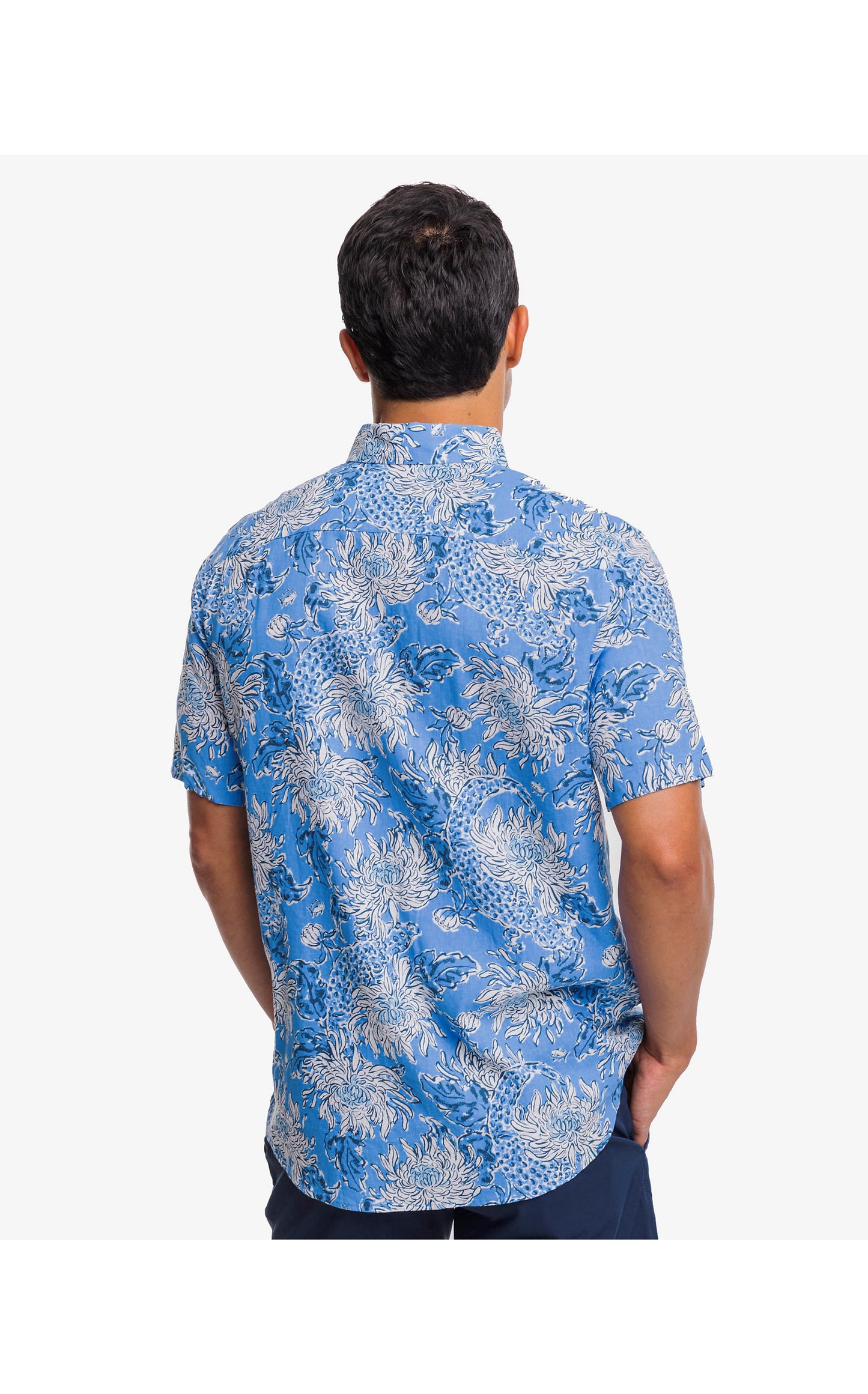 Men's Short Sleve Croc and LockIt Sportshirt - Boca Blue