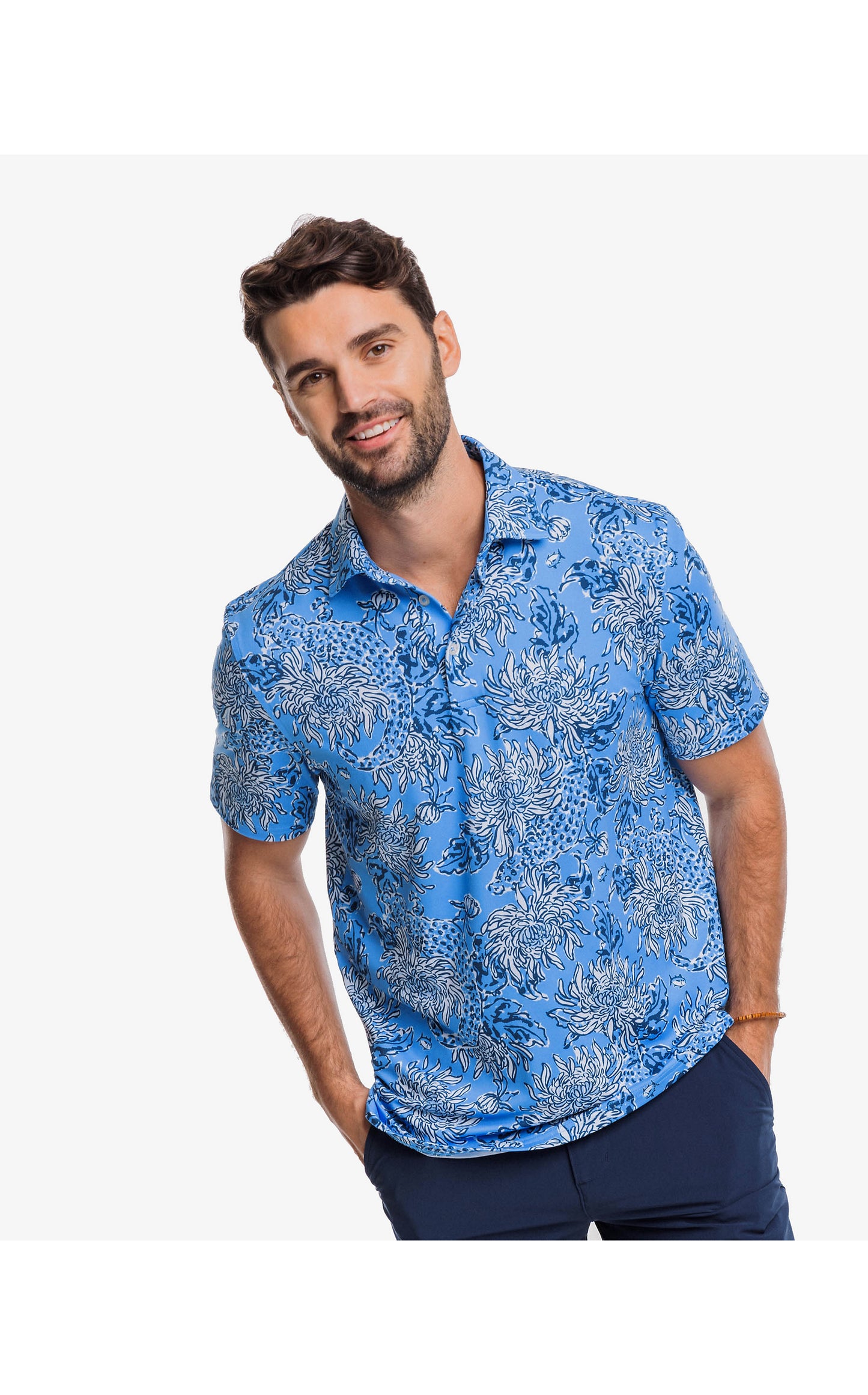 Men's Short Sleeve Ryder Croc and LockIt Polo - Boca Blue