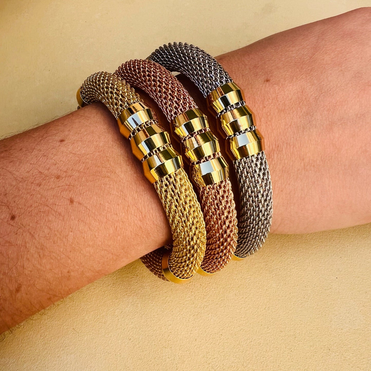 Classic Mesh Bracelet Two Tone