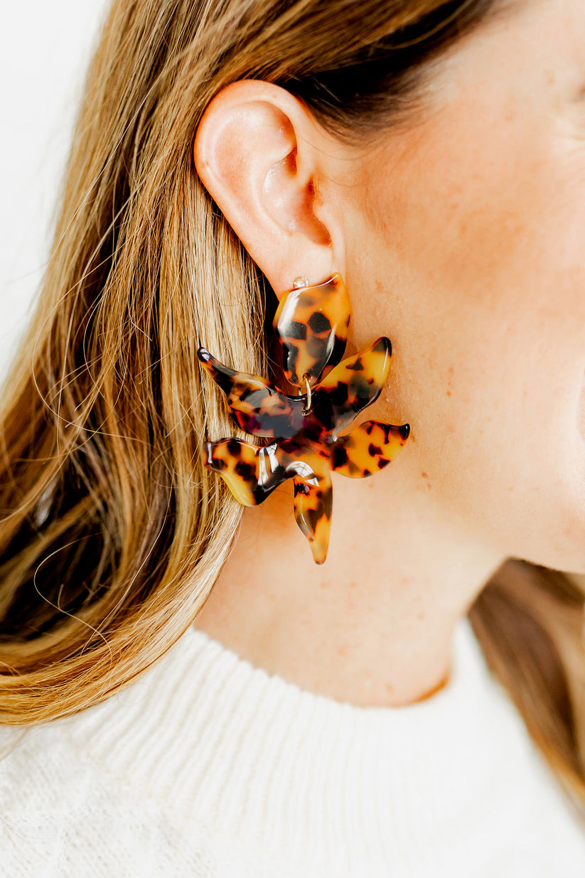 Flora Brown Tortoise Earrings