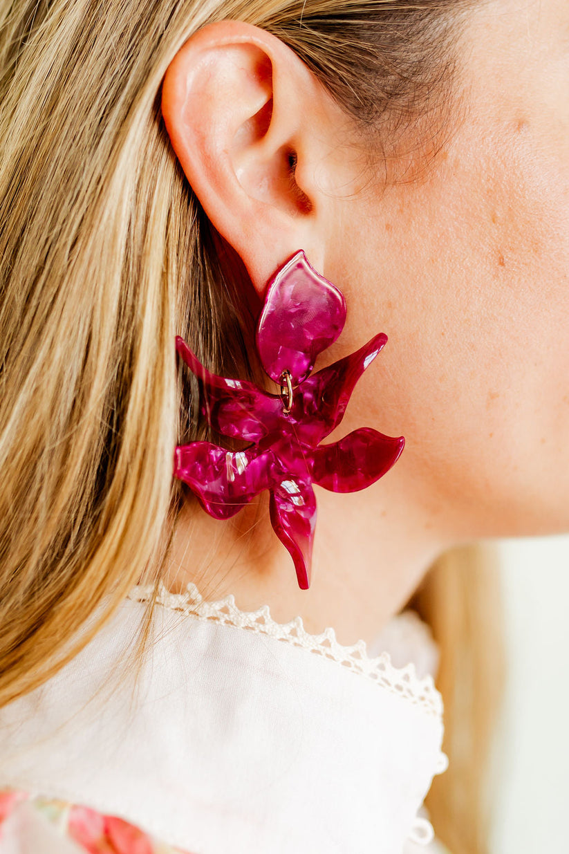 Flora Pinot Noir Earrings