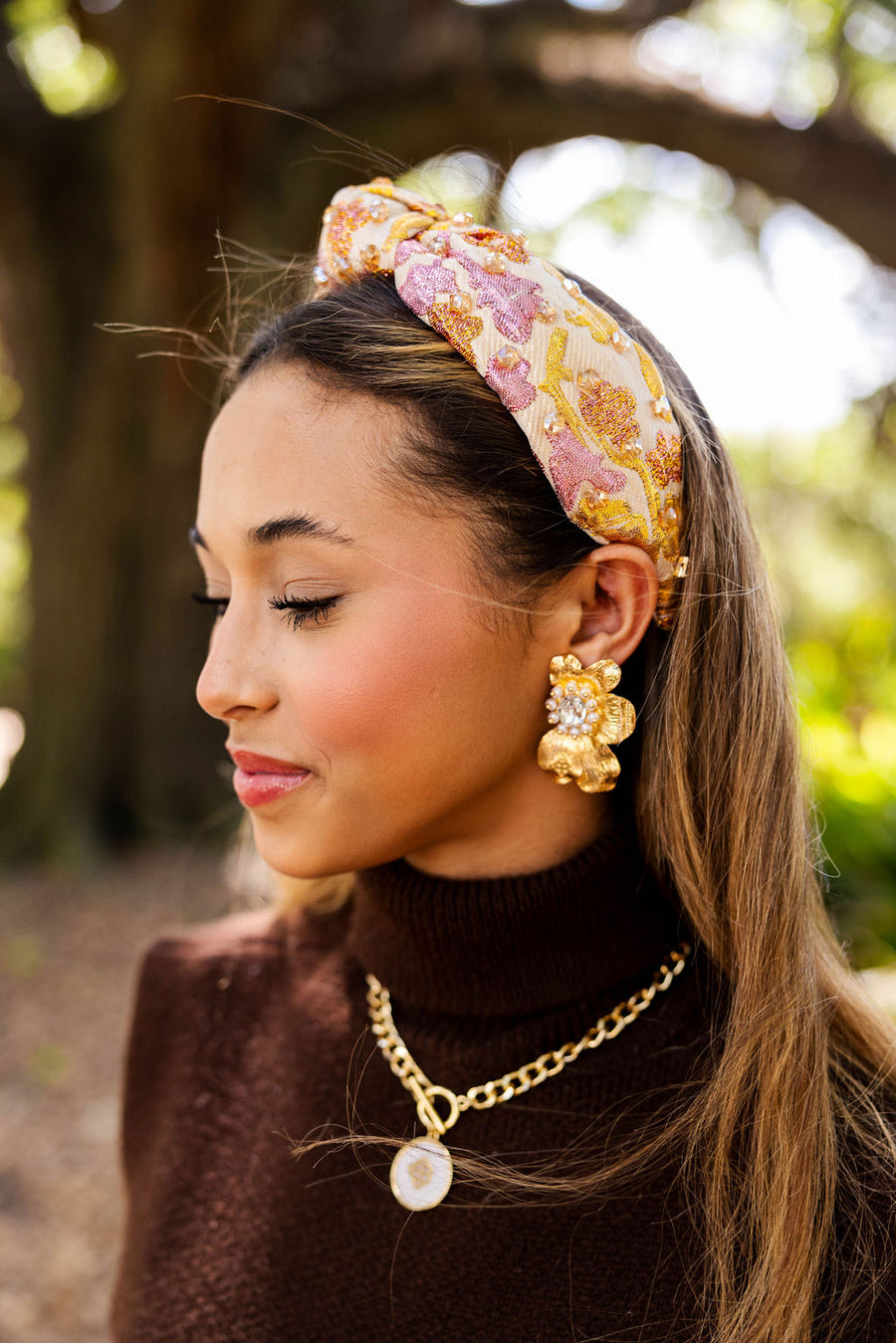 Adult Metallic Fall Leaves Headband