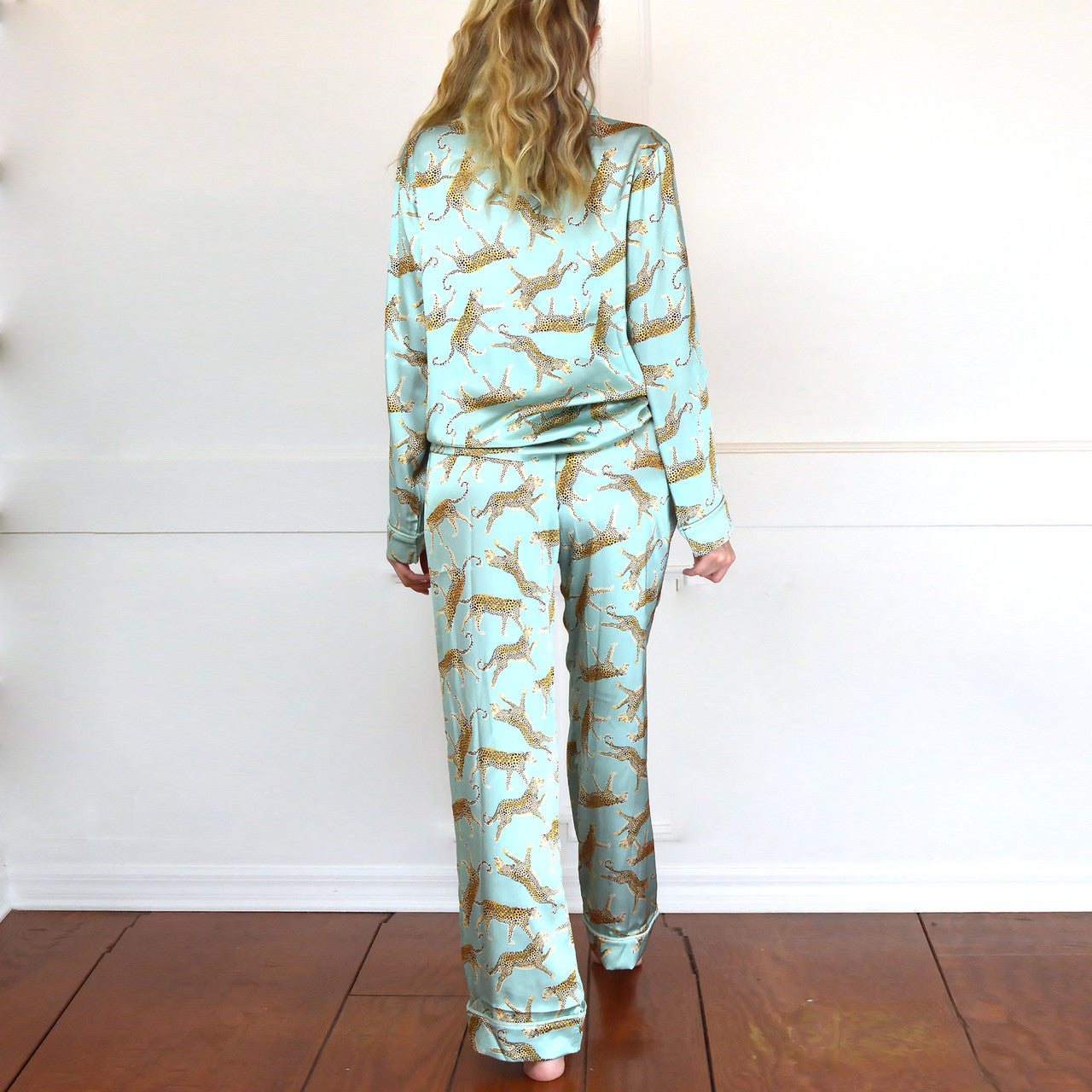 Sage Leopard Satin Pant PJ