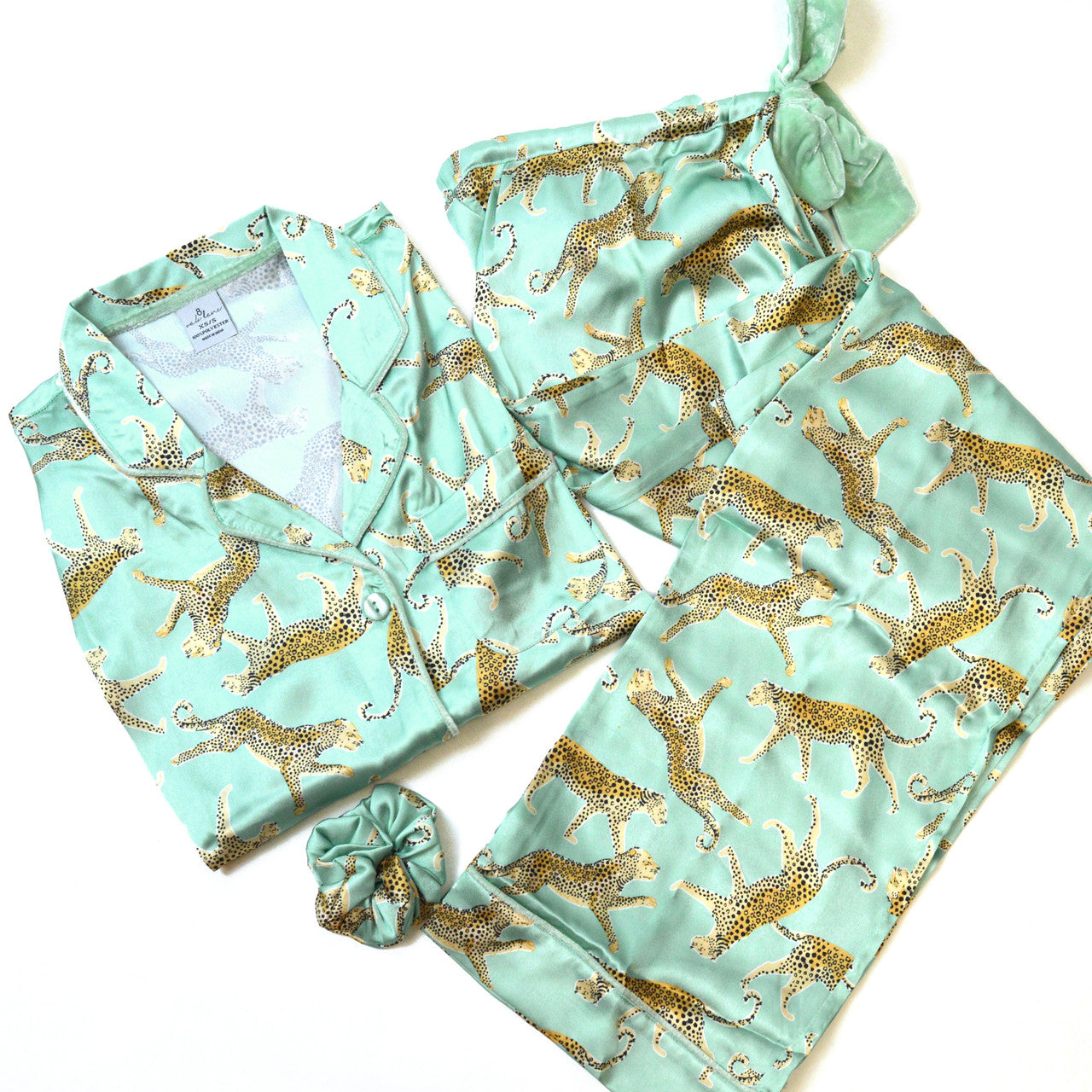 Sage Leopard Satin Pant PJ