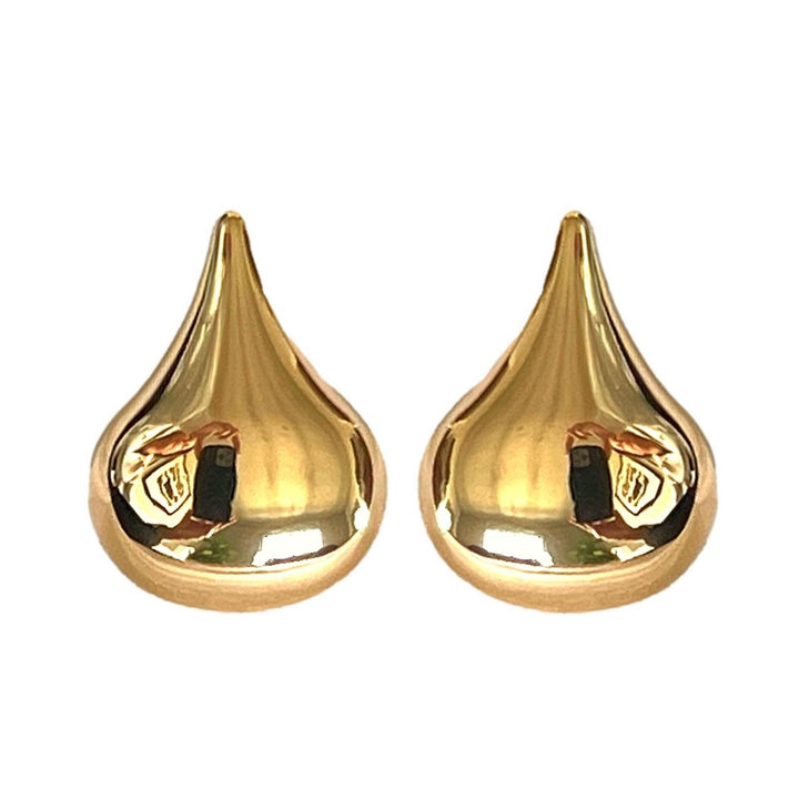 Gold Teardrop Statement Stud