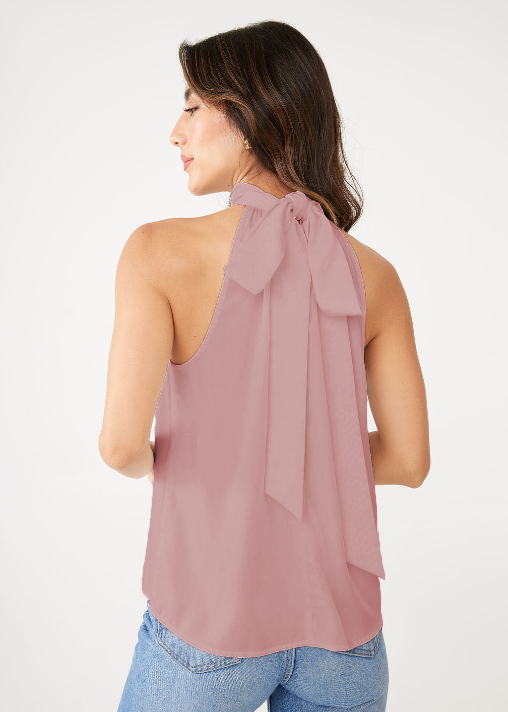 Rory Blush Satin Halter Top