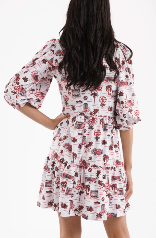TORY DRESS - GAMECOCK TOILE
