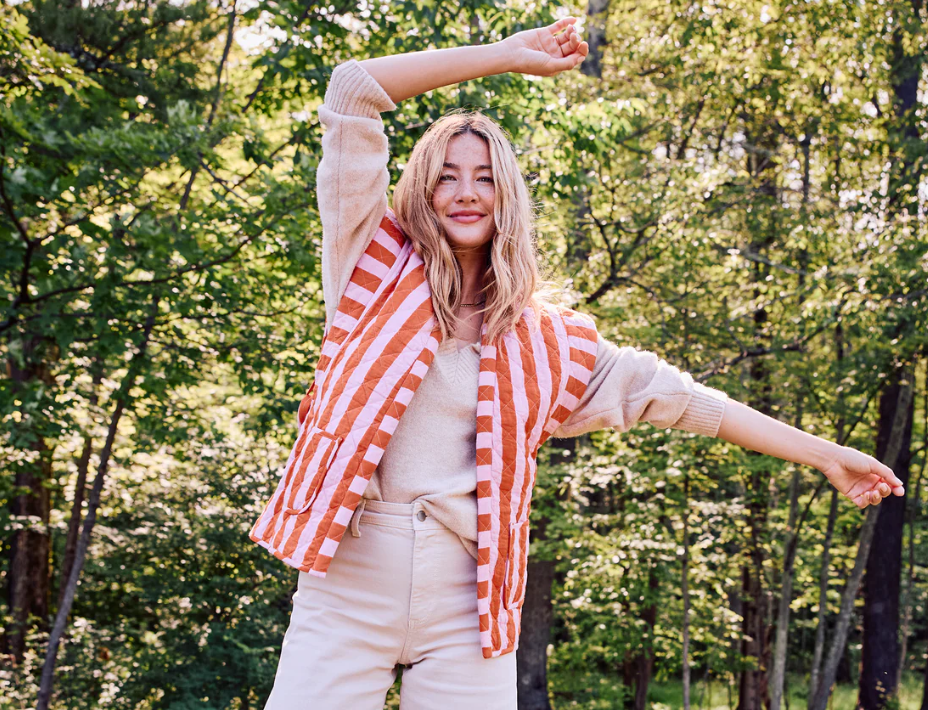 Bold Stripe Quilted Vest